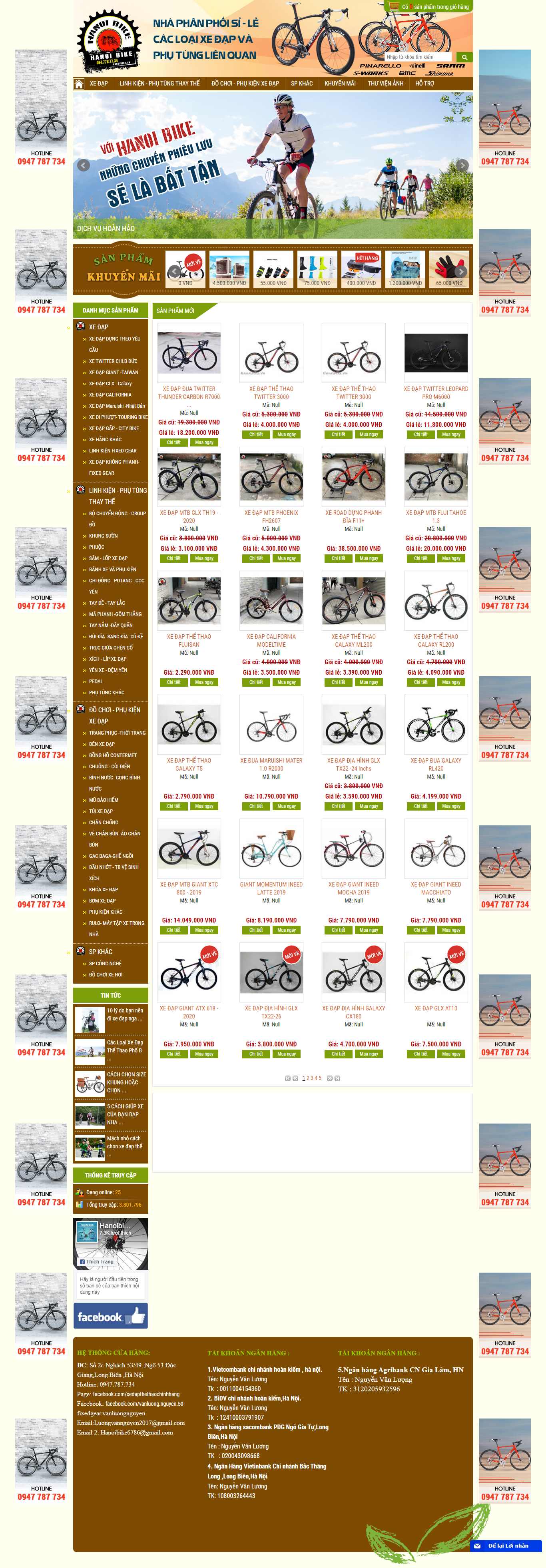 Thiết kế Website xe đạp - hanoibike.vn