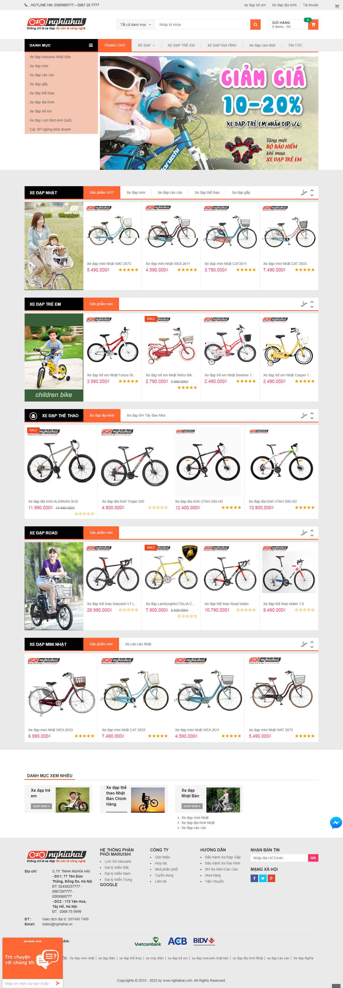 Thiết kế Website xe đạp - nghiahai.com