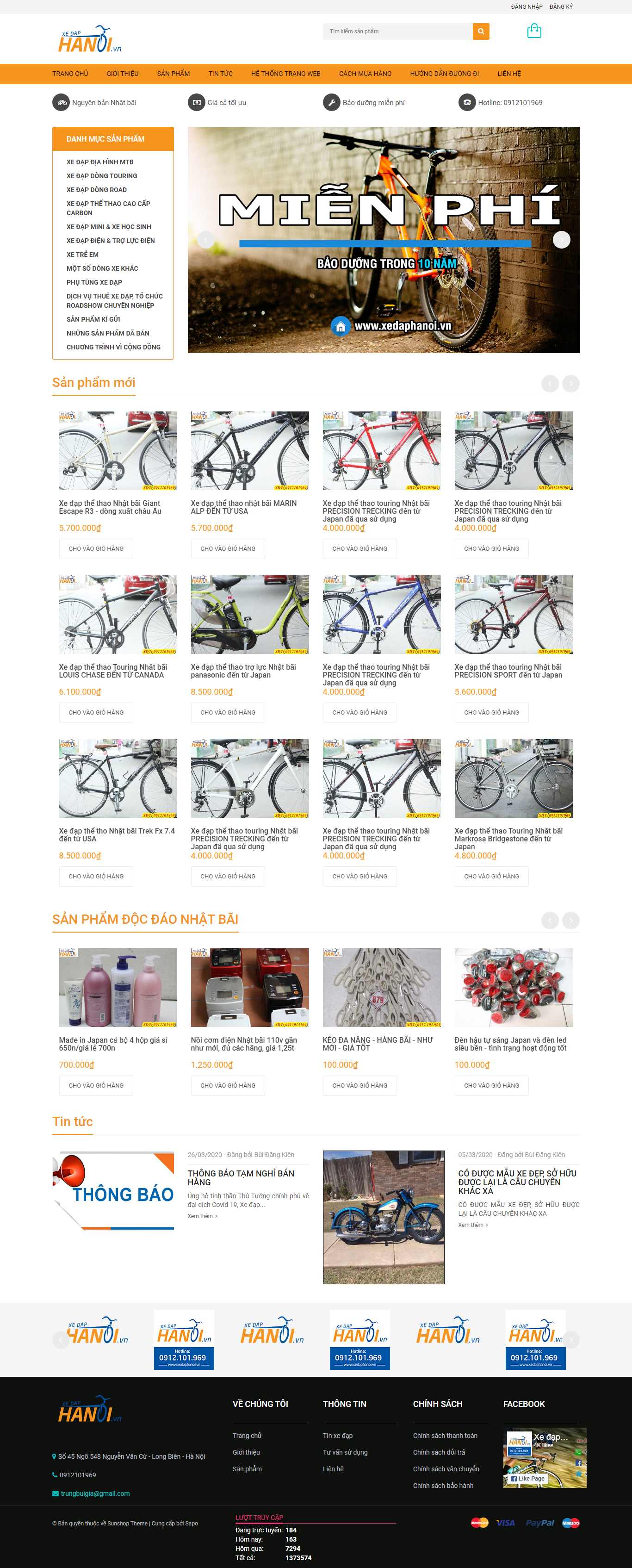 Thiết kế Website xe đạp - xedaphanoi.vn