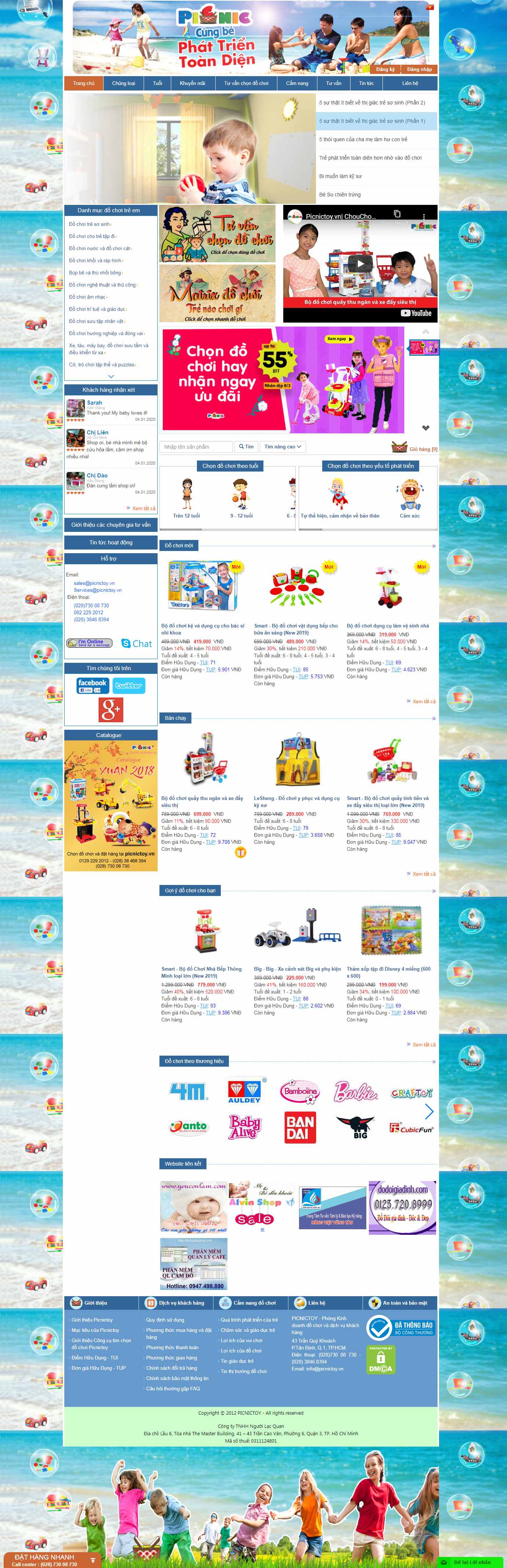 Thiết kế Website đồ chơi trẻ em - picnictoy.vn