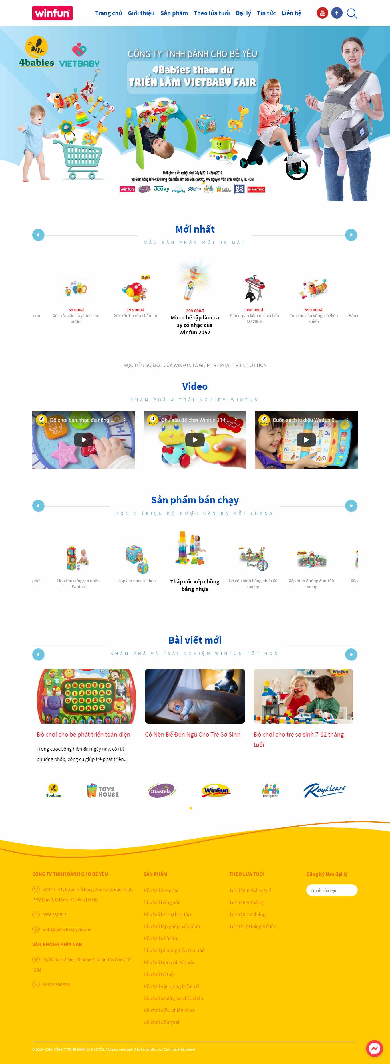 Thiết kế Website đồ chơi trẻ em - winfun.vn