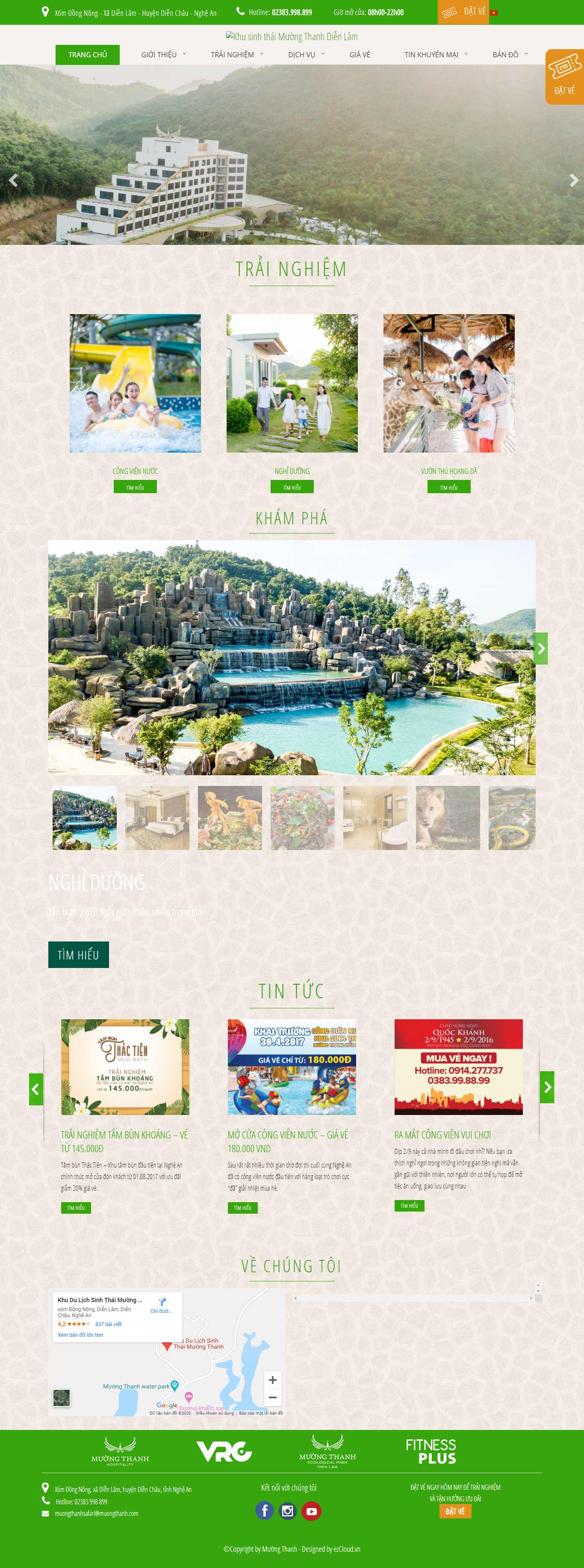 Thiết kế Website khu nghỉ dưỡng - safari.muongthanh.com