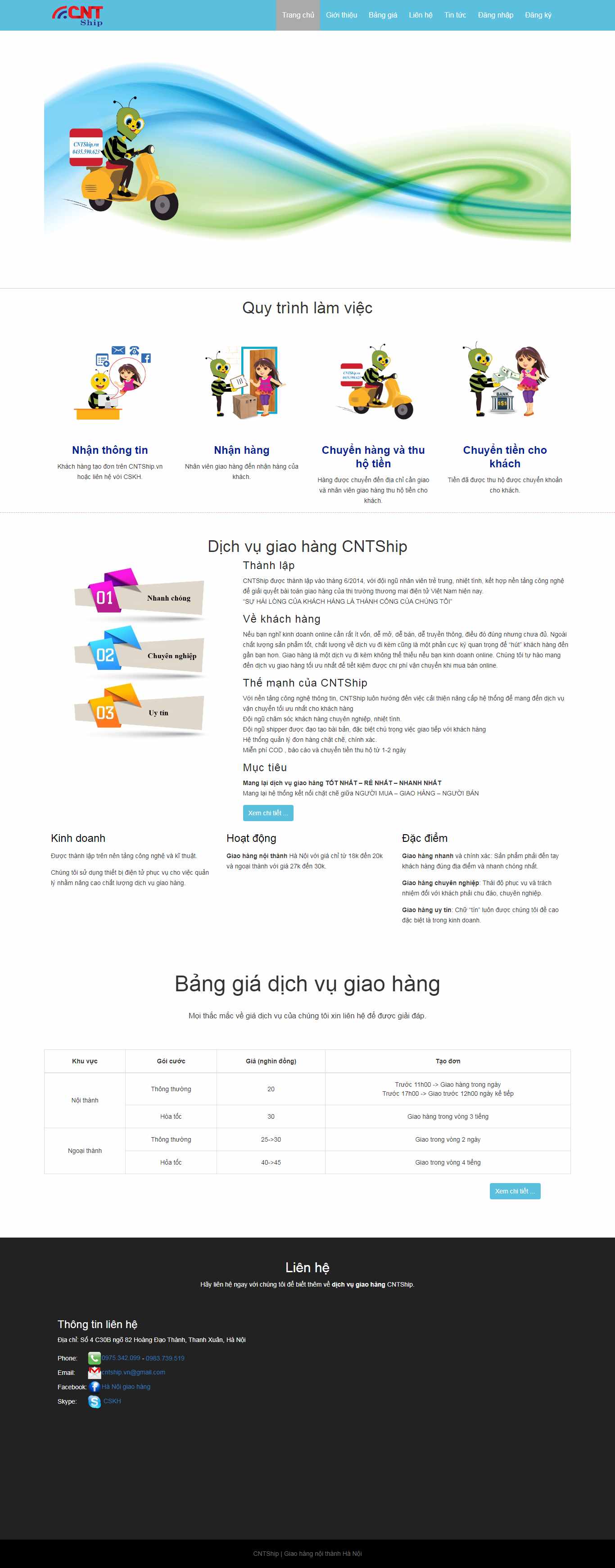 Thiết kế Website giao hàng - ship hàng - cntship.vn
