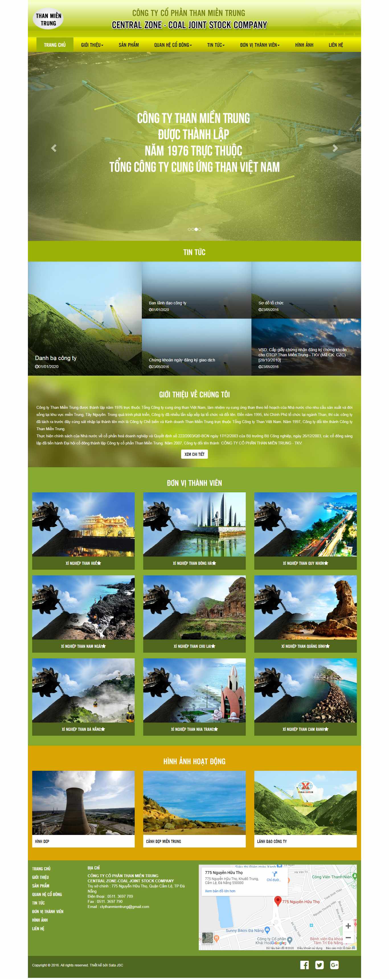 Thiết kế Website công ty than - thanmientrung.vn