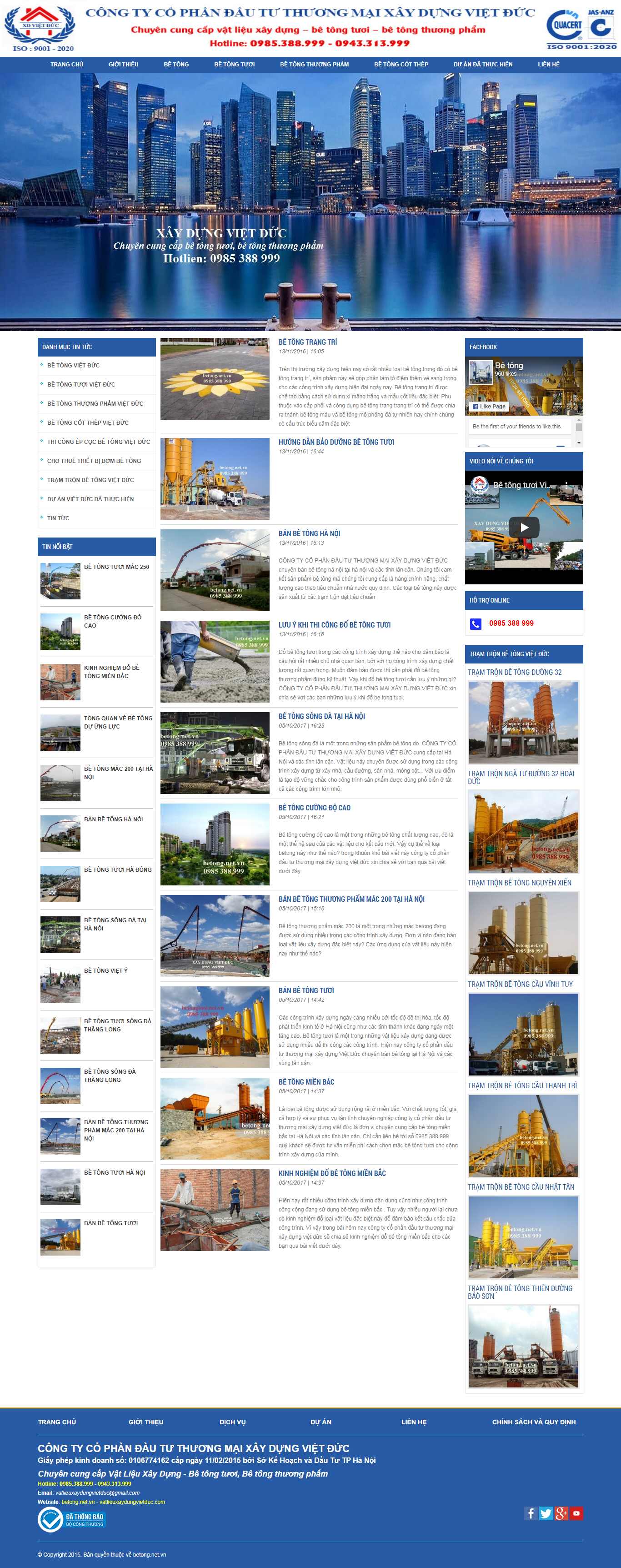 Thiết kế Website bê tông - betong.net.vn