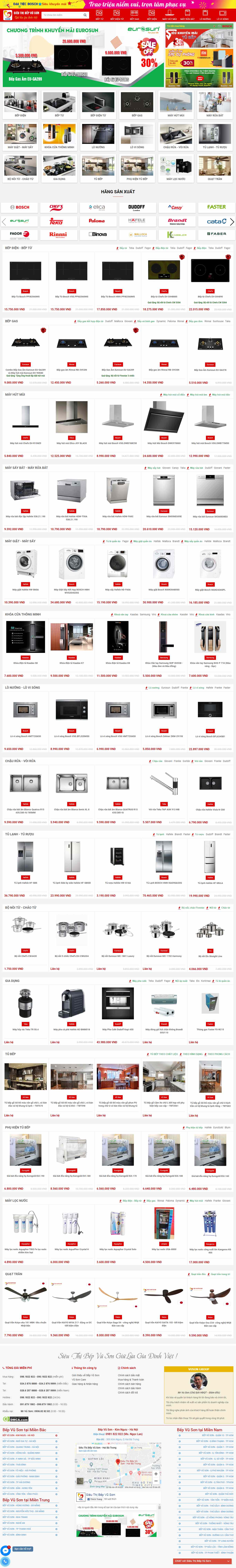 Thiết kế Website thiết bị nhà bếp - bepvuson.vn