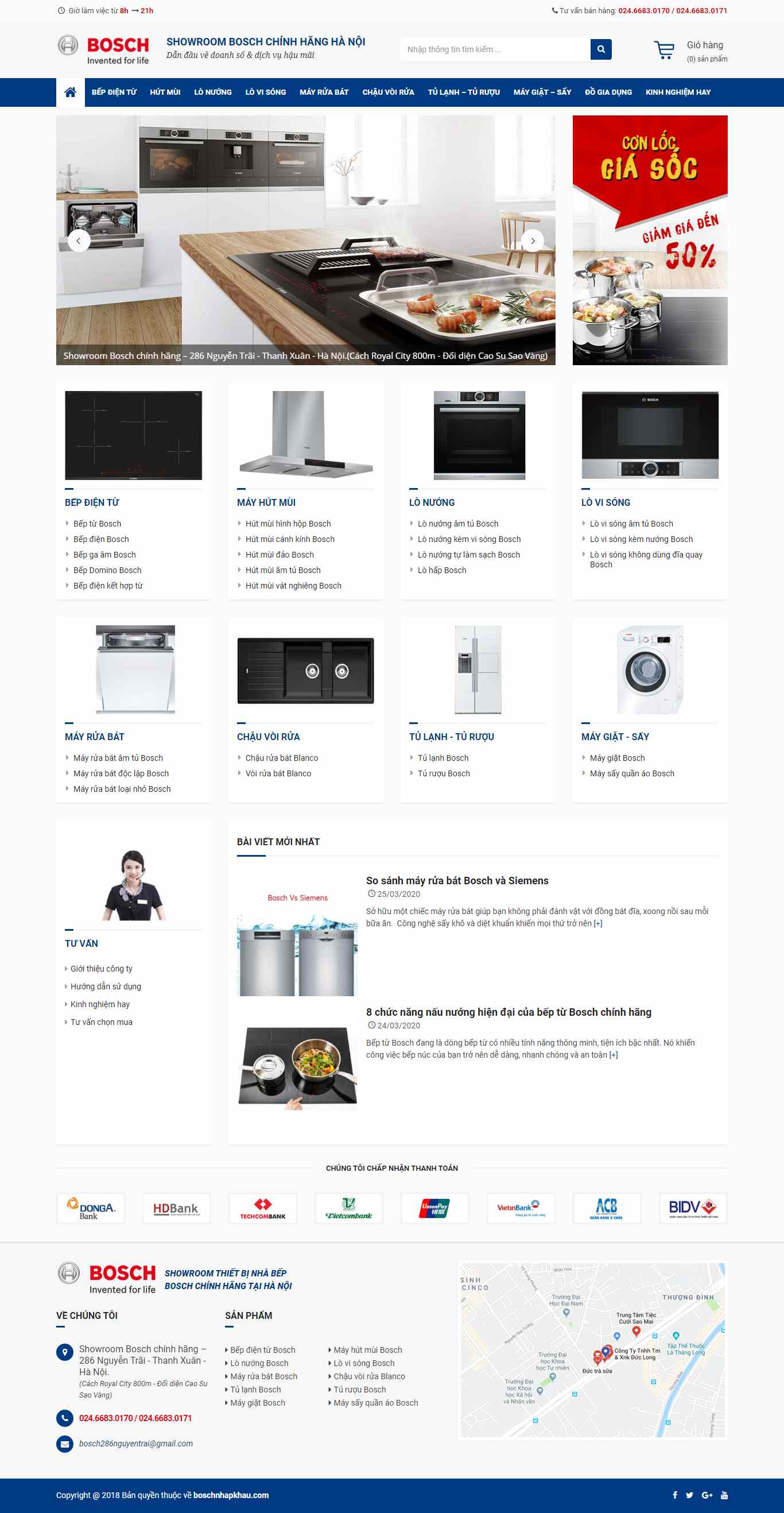 Thiết kế Website thiết bị nhà bếp - boschnhapkhau.com