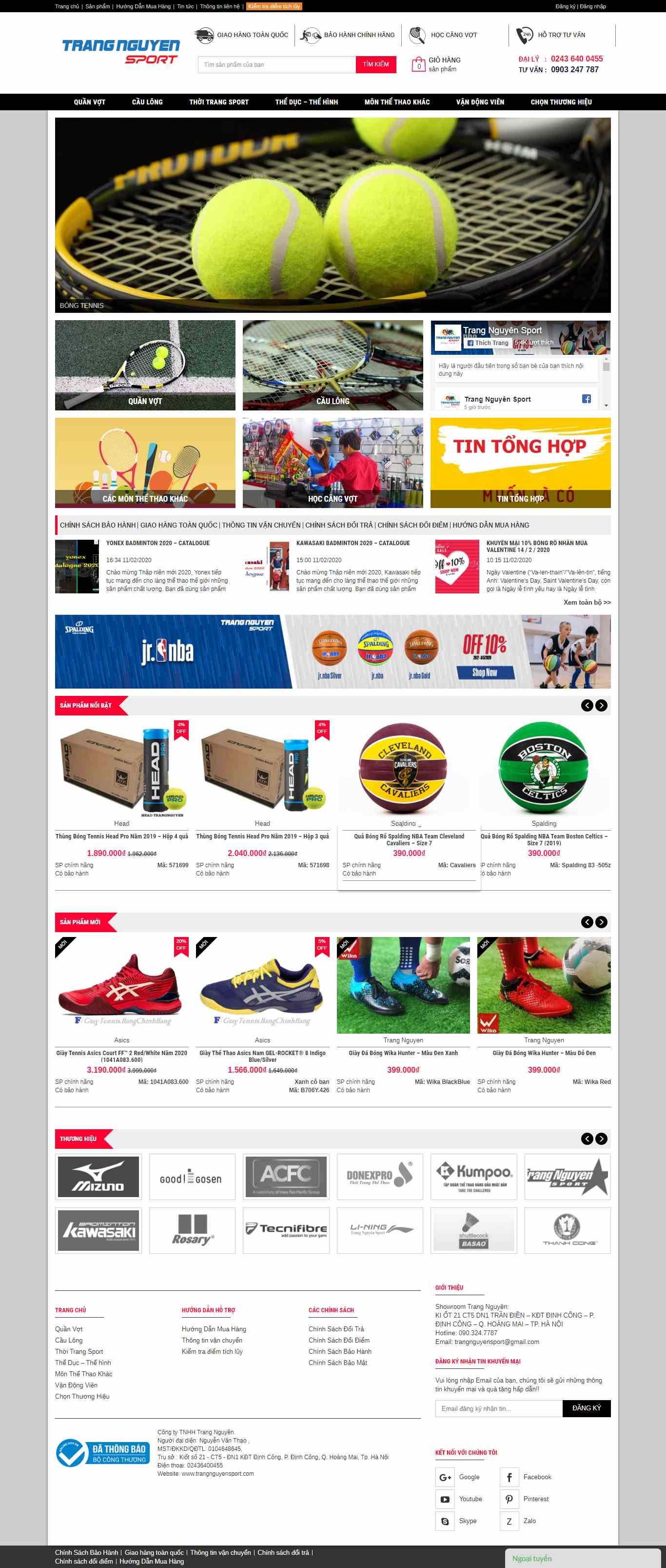 Thiết kế Website bán đồ thể thao - trangnguyensport.com