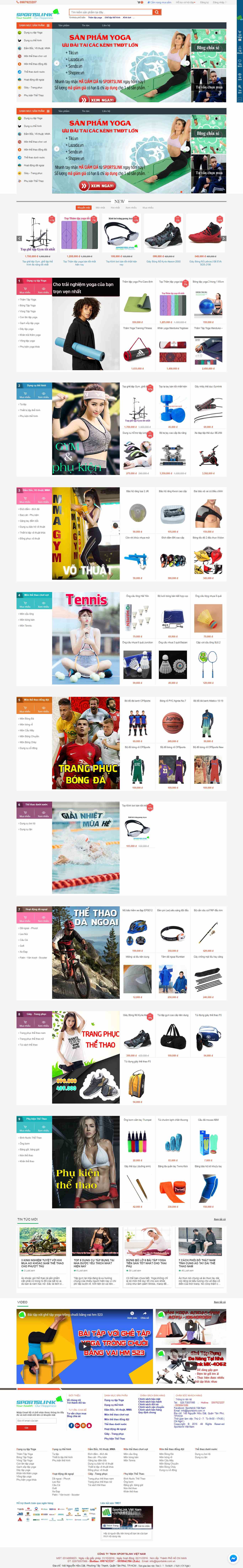 Thiết kế Website bán đồ thể thao - sportslink.vn