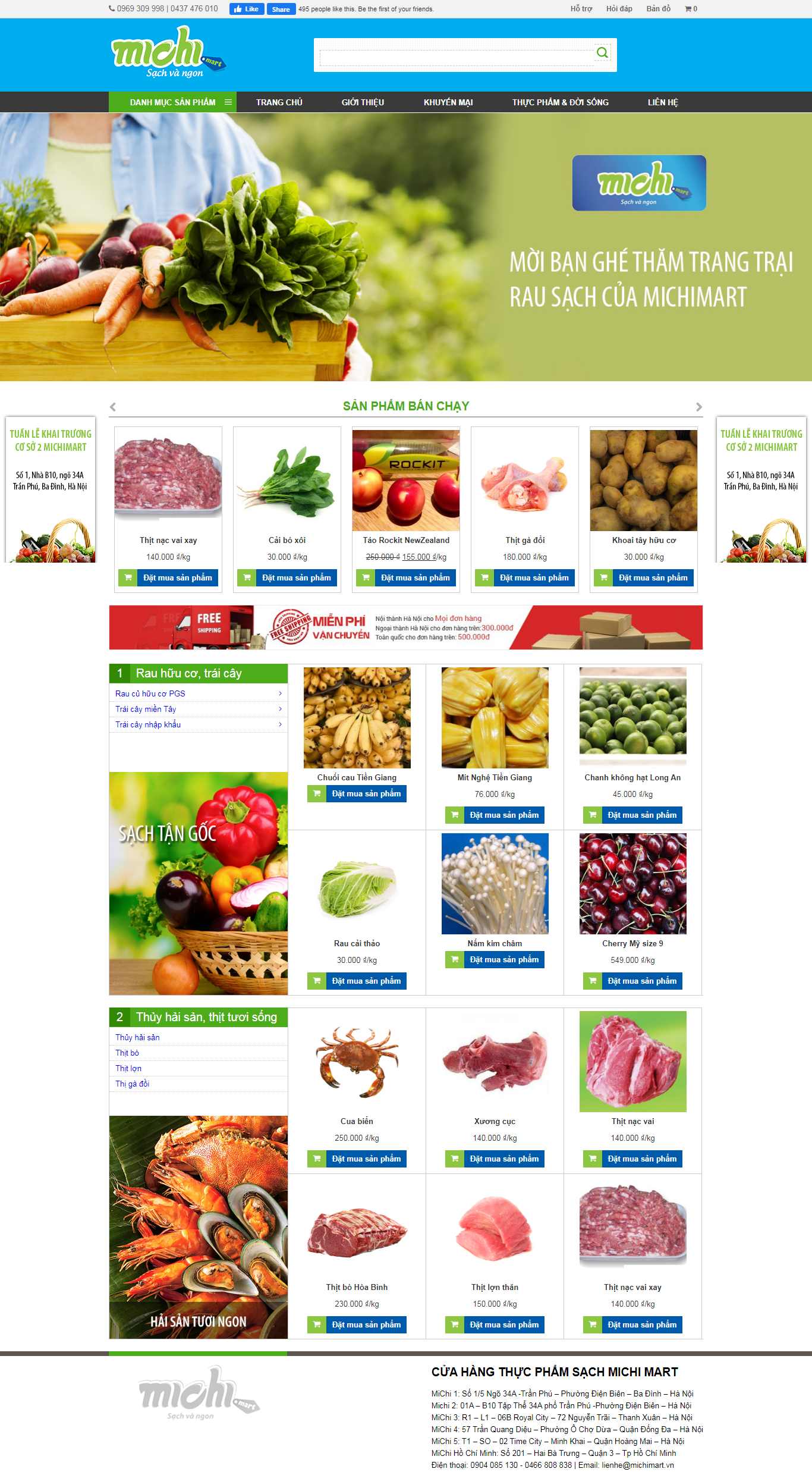 Thiết kế Website kinh doanh thực phẩm sạch - michimart.vn