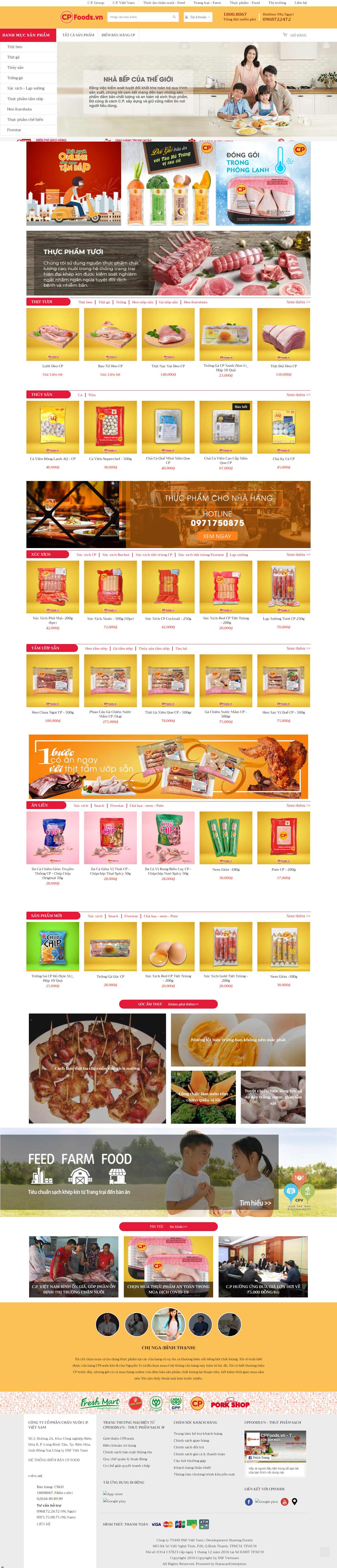 Thiết kế Website kinh doanh thực phẩm sạch - cpfoods.vn