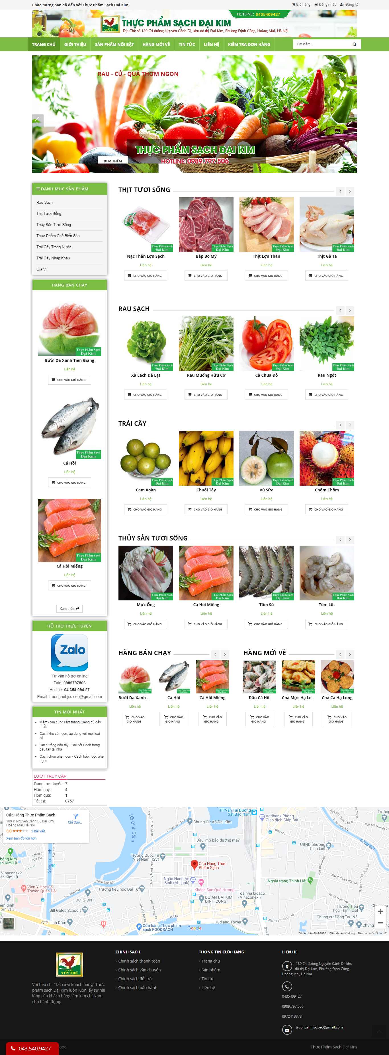 Thiết kế Website kinh doanh thực phẩm sạch - thucphamsachdaikim.com.vn