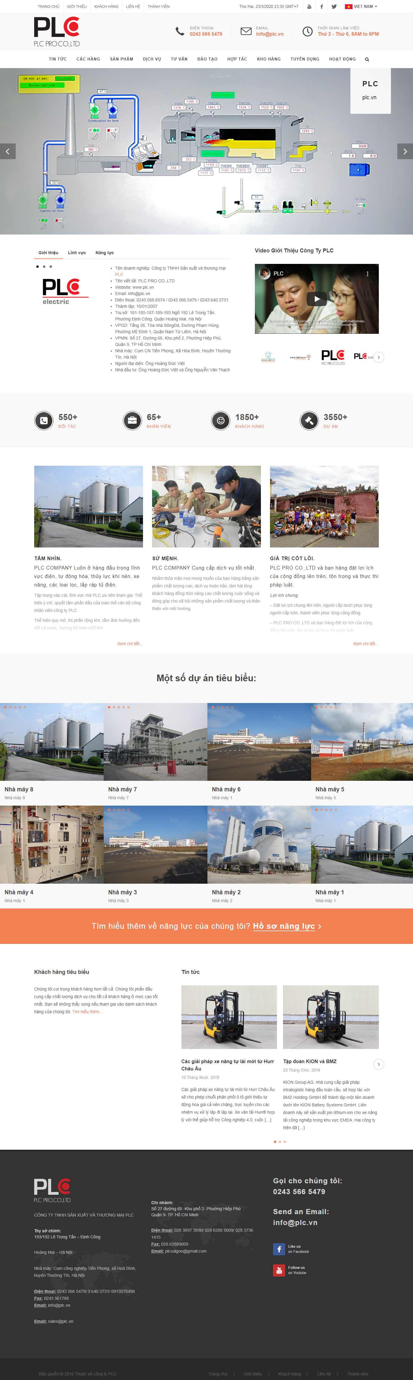 Thiết kế Website doanh nghiệp sản xuất - plc.vn