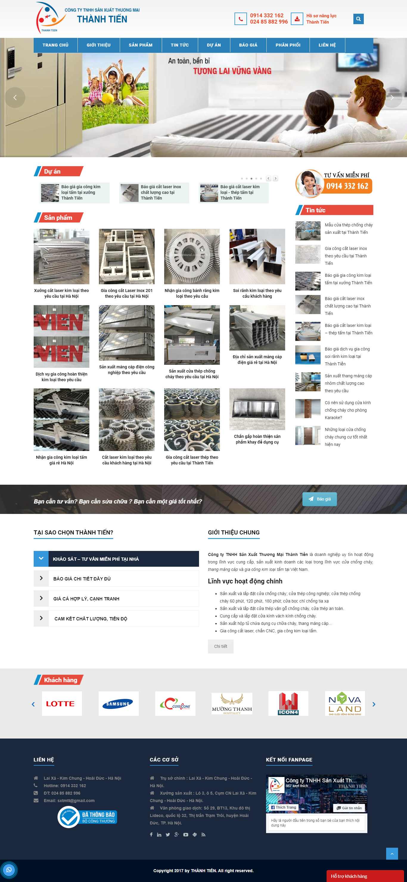 Thiết kế Website doanh nghiệp sản xuất - thanhtiensheetmetal.com