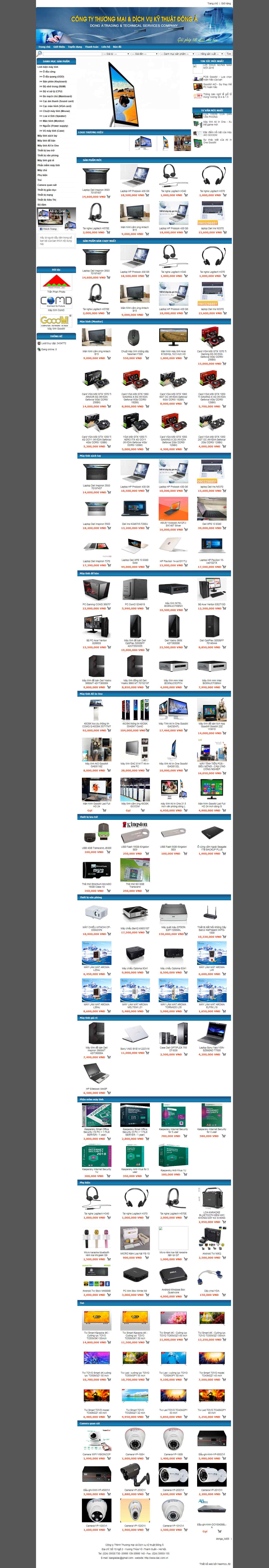 Thiết kế Website thiết bị máy tính - dac.com.vn