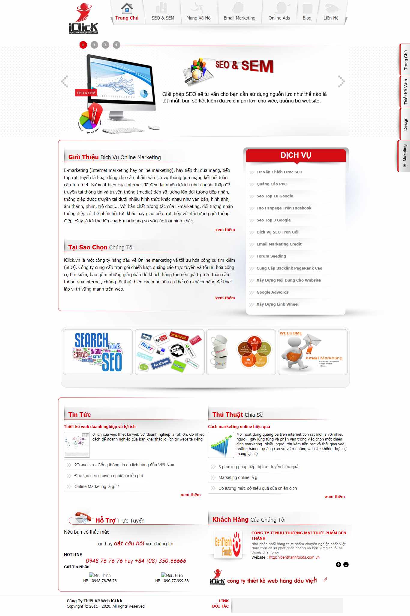 Thiết kế Website quảng cáo trực tuyến - seo.iclick.vn