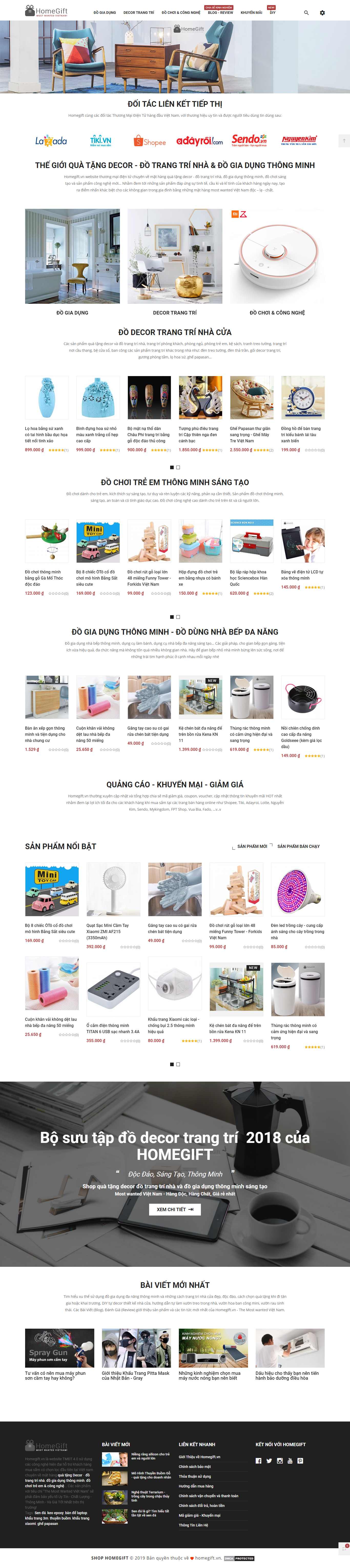 Thiết kế Website shop quà tặng - homegift.vn