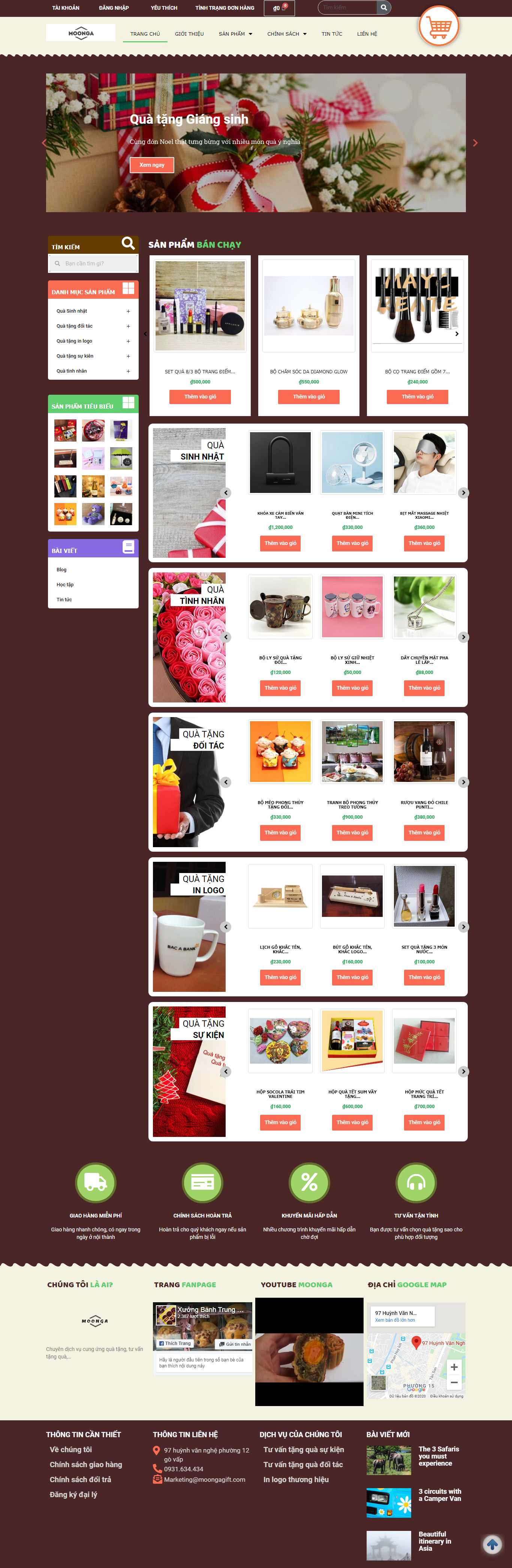 Thiết kế Website shop quà tặng - moongagift.com