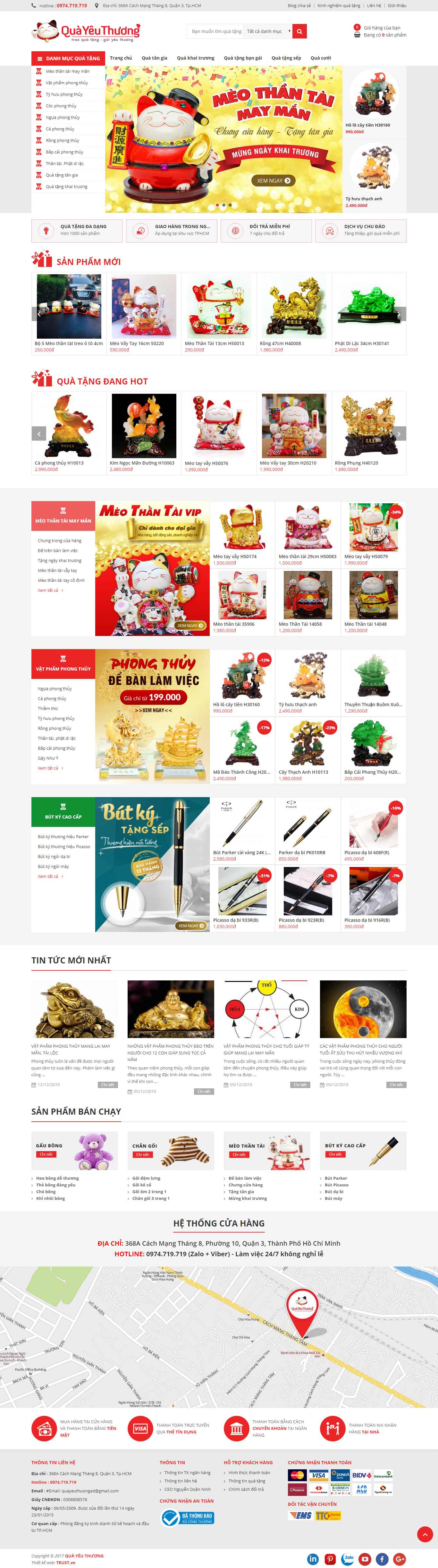 Thiết kế Website shop quà tặng - quayeuthuong.vn