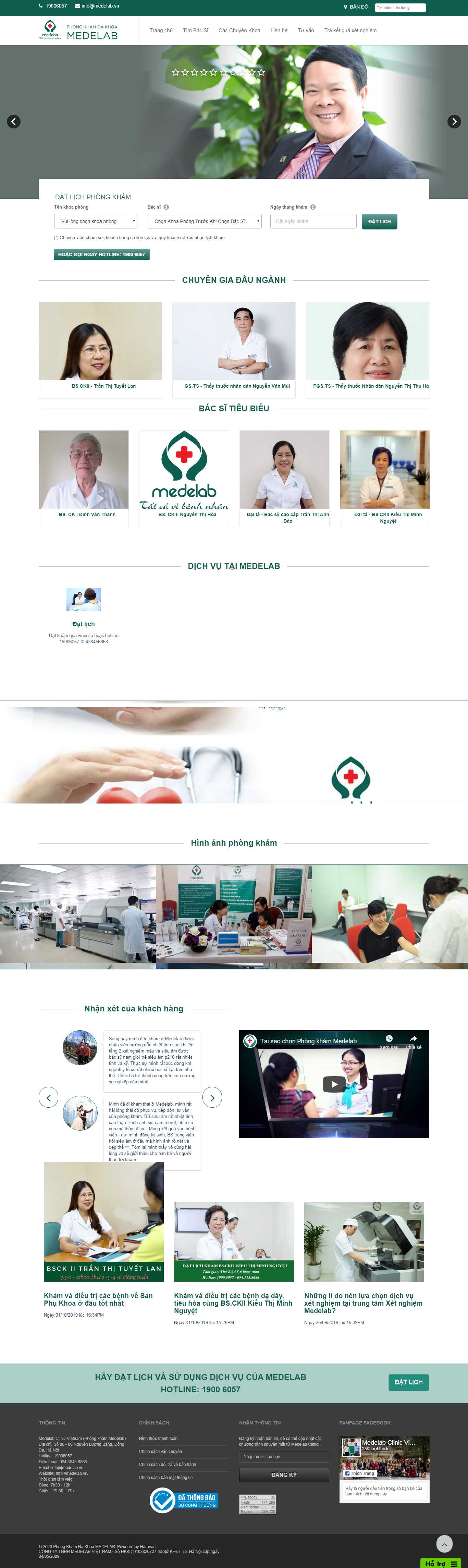 Thiết kế Website phòng khám đa khoa - medelab.vn