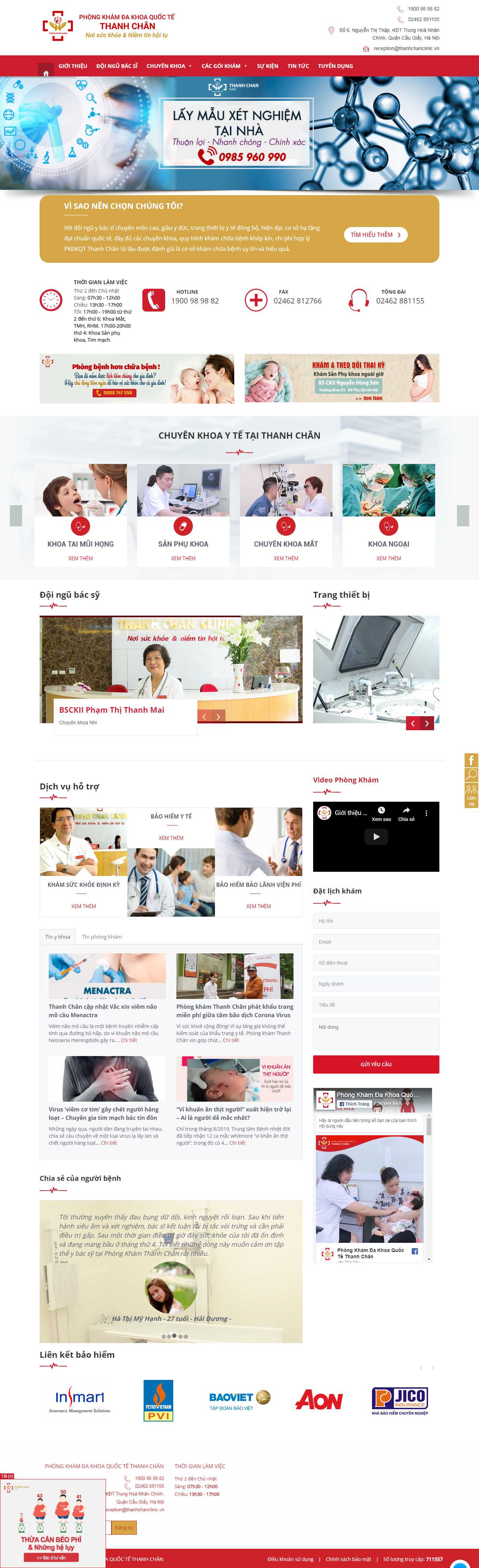 Thiết kế Website phòng khám đa khoa - phongkhamthanhchan.vn