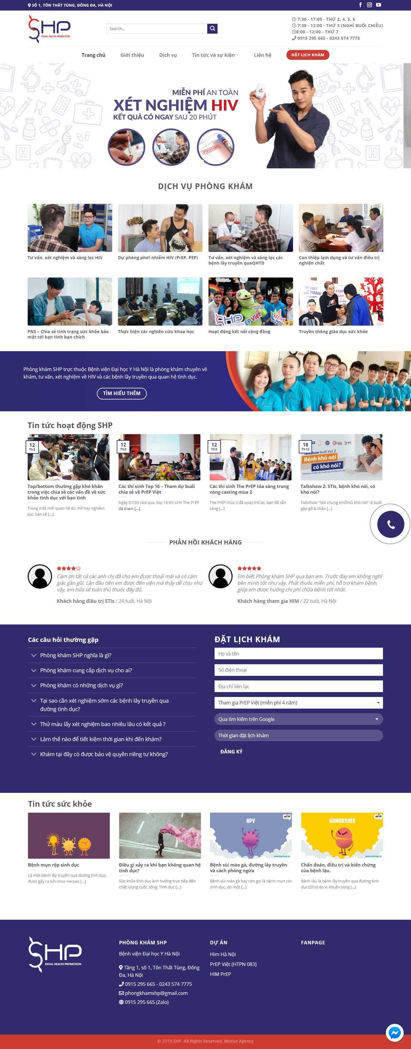 Thiết kế Website phòng khám tư nhân - songhanhphuc.info