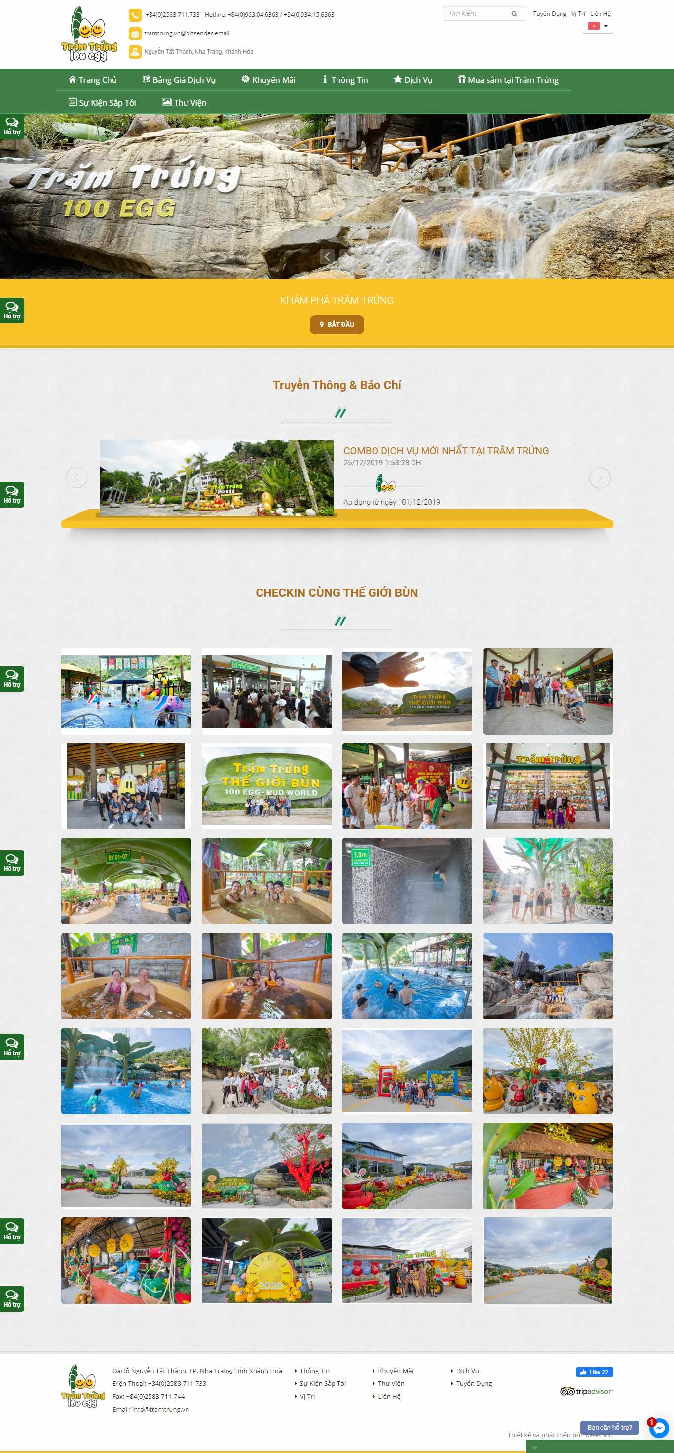 Thiết kế Website khu du lịch - tramtrung.vn