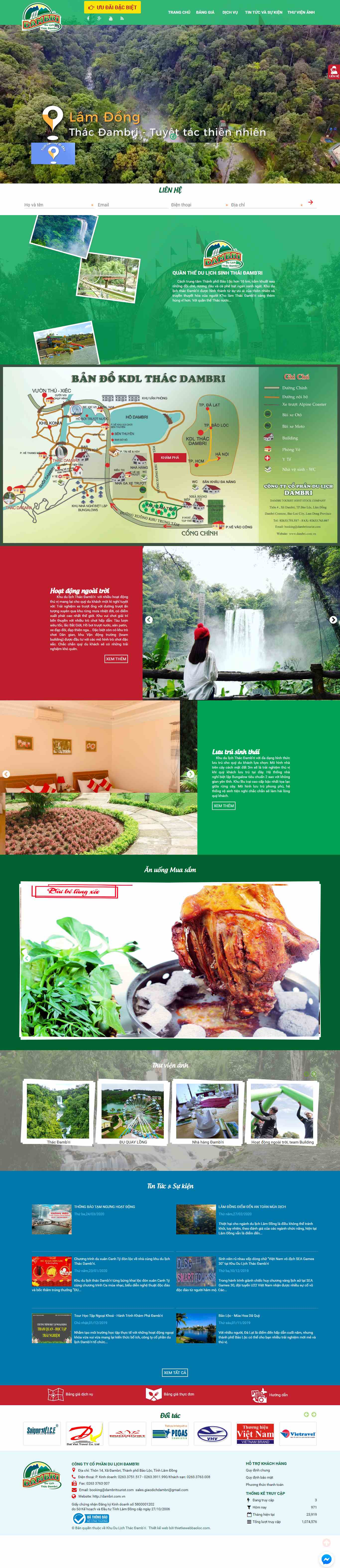 Thiết kế Website khu du lịch - www.dambri.com.vn