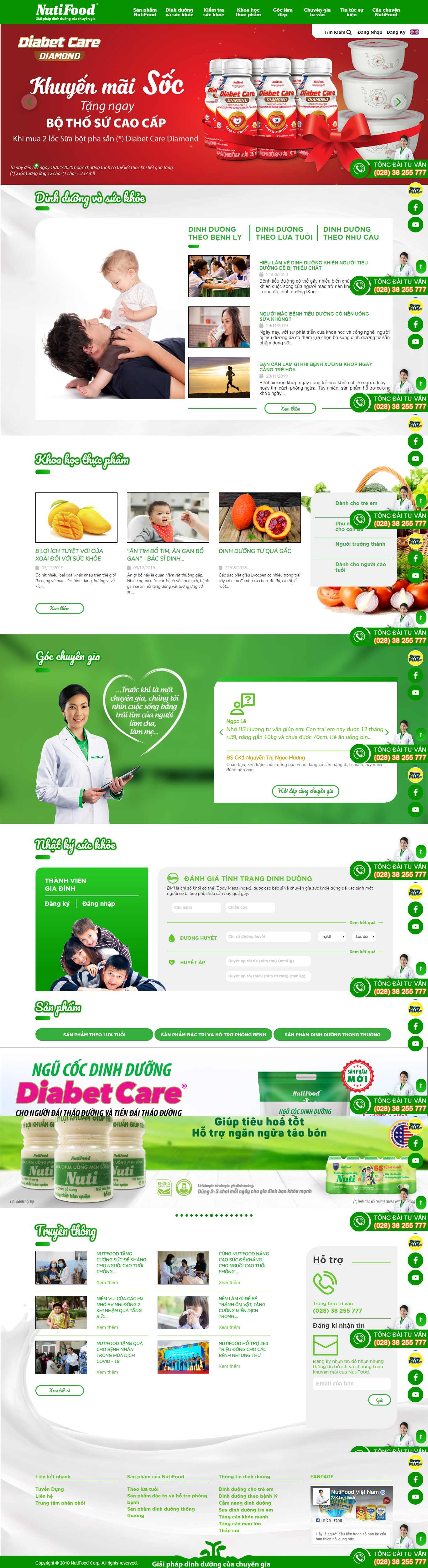 Thiết kế Website công ty sữa - nutifood.com.vn