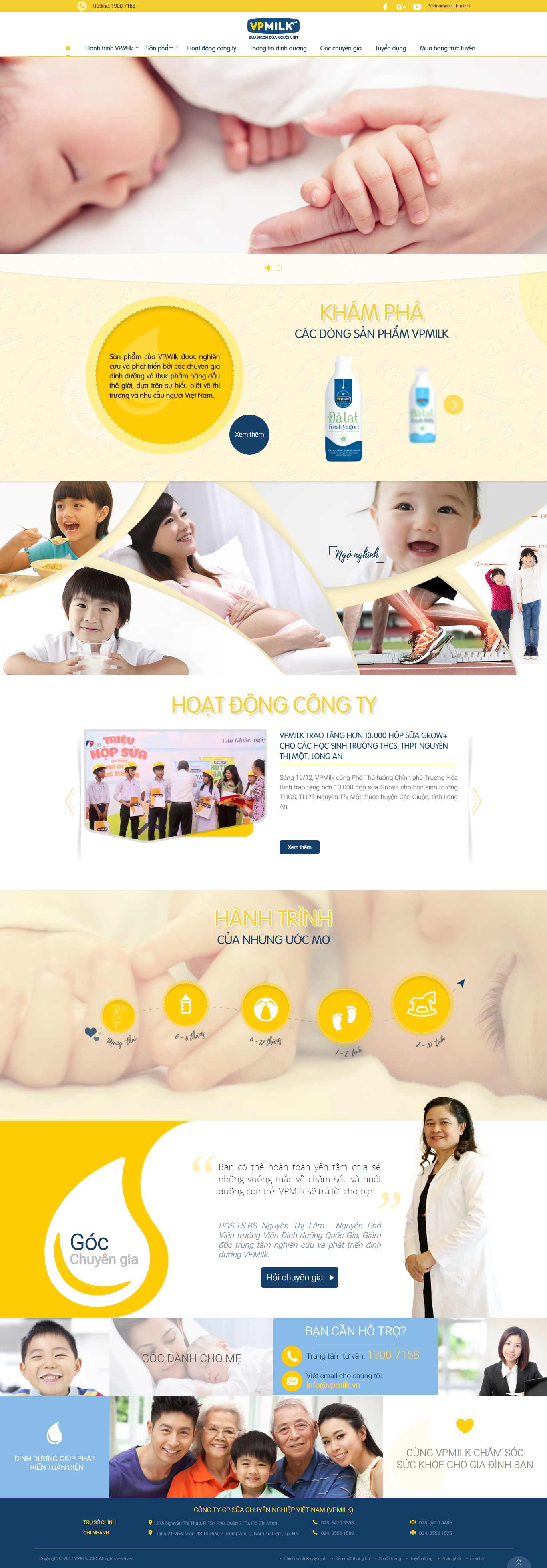 Thiết kế Website công ty sữa - vpmilk.vn