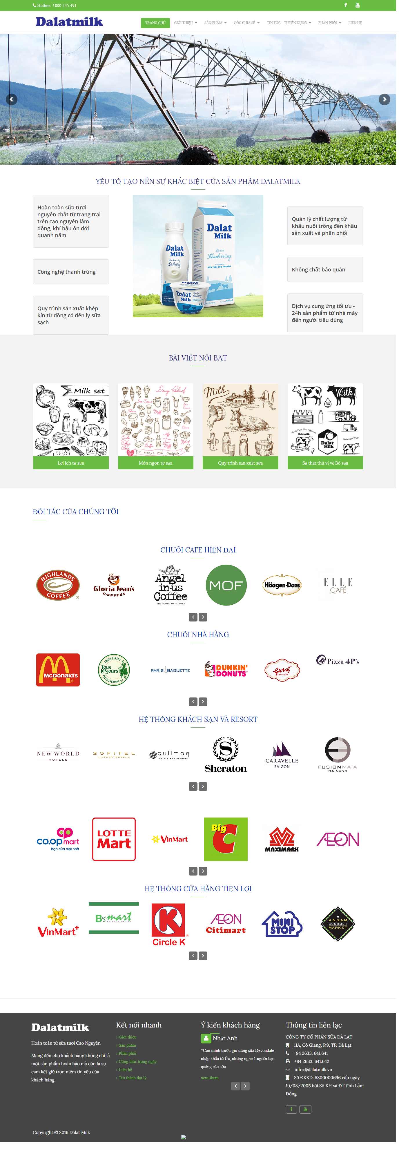 Thiết kế Website công ty sữa - dalatmilk.vn