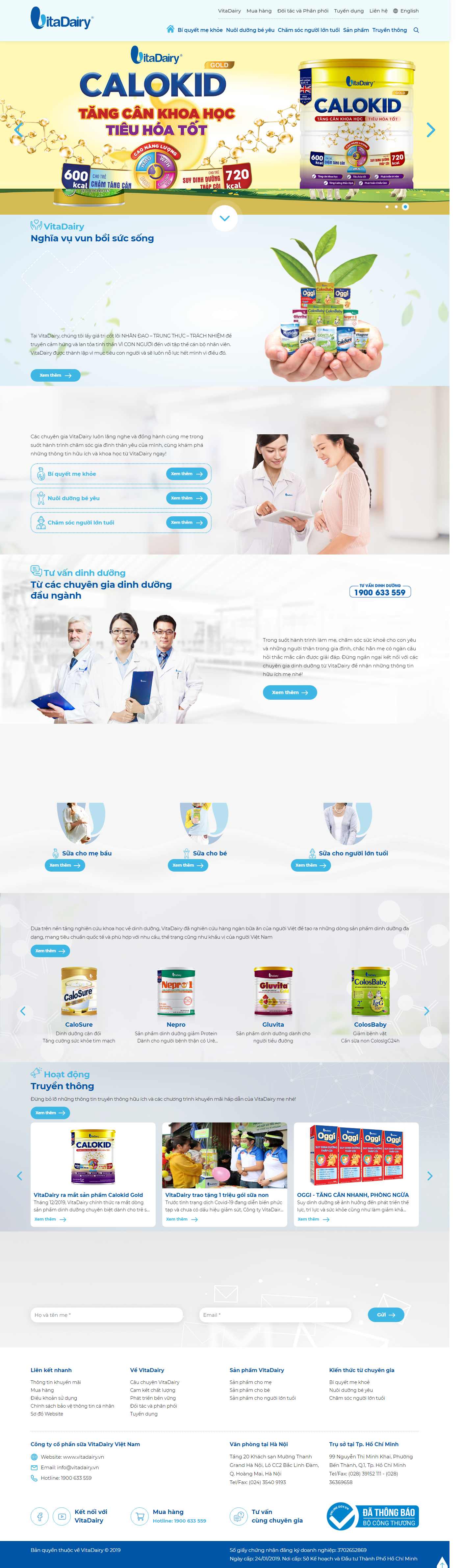 Thiết kế Website công ty sữa - vitadairy.vn
