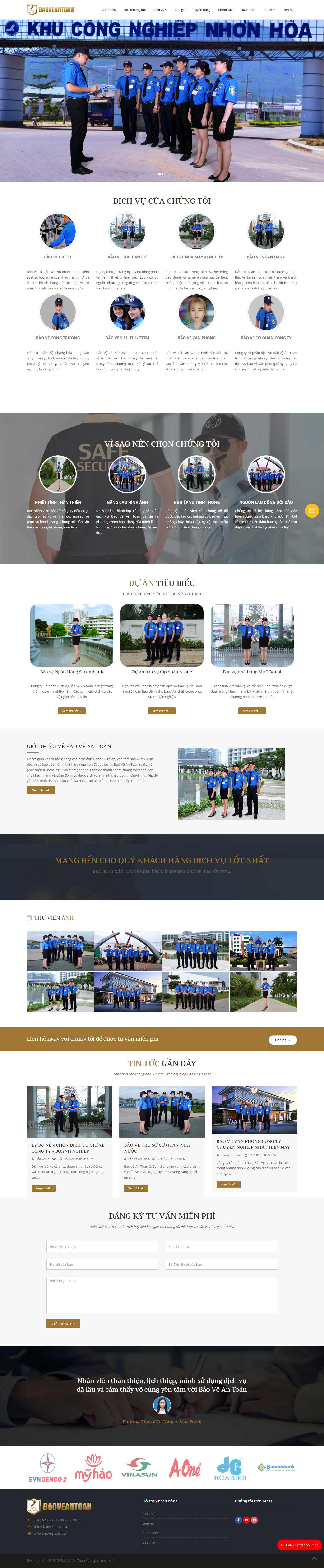 Thiết kế Website an ninh - thám tử - bảo vệ - baoveantoan.vn