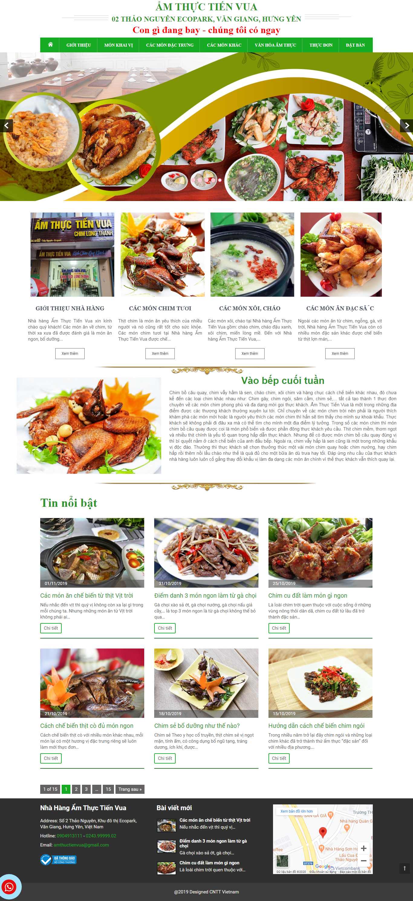 Thiết kế Website nhà hàng ẩm thực - amthuctienvua.com