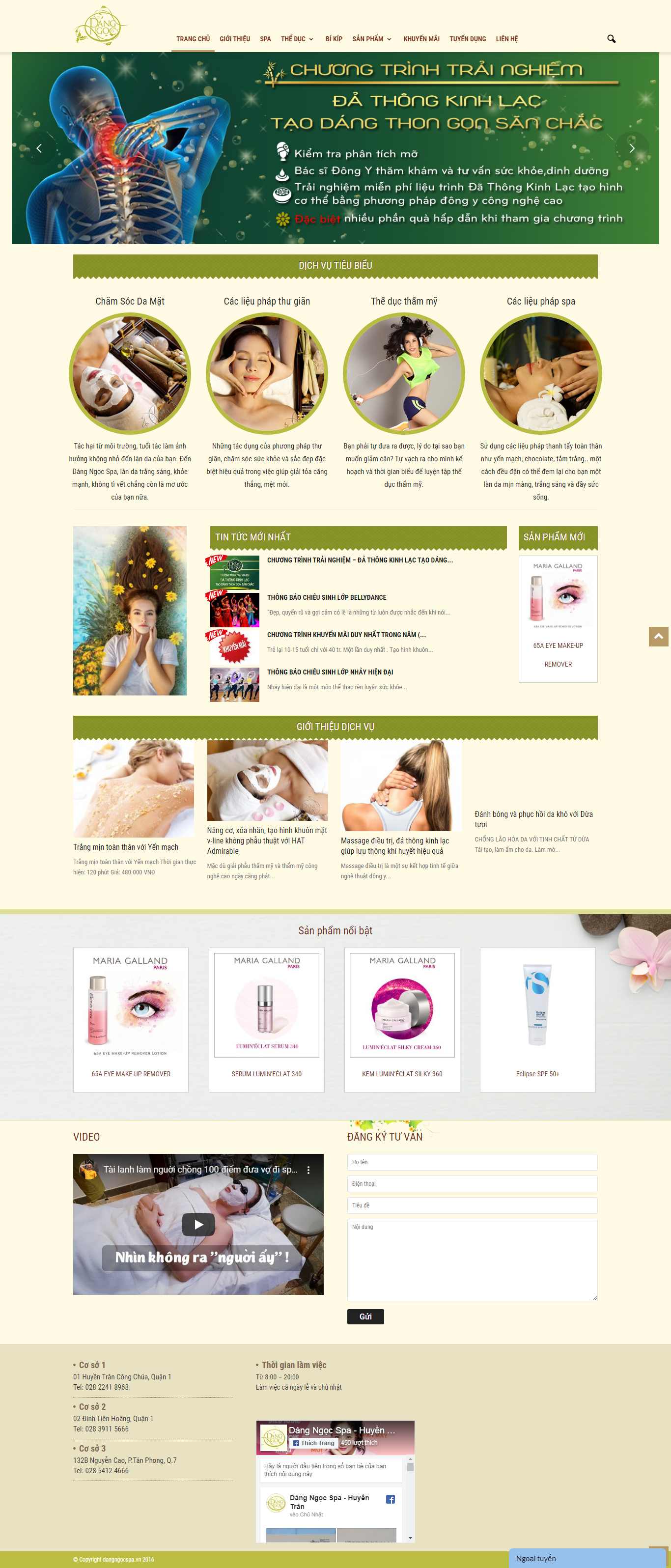 Thiết kế Website spa làm đẹp - dangngocspa.vn