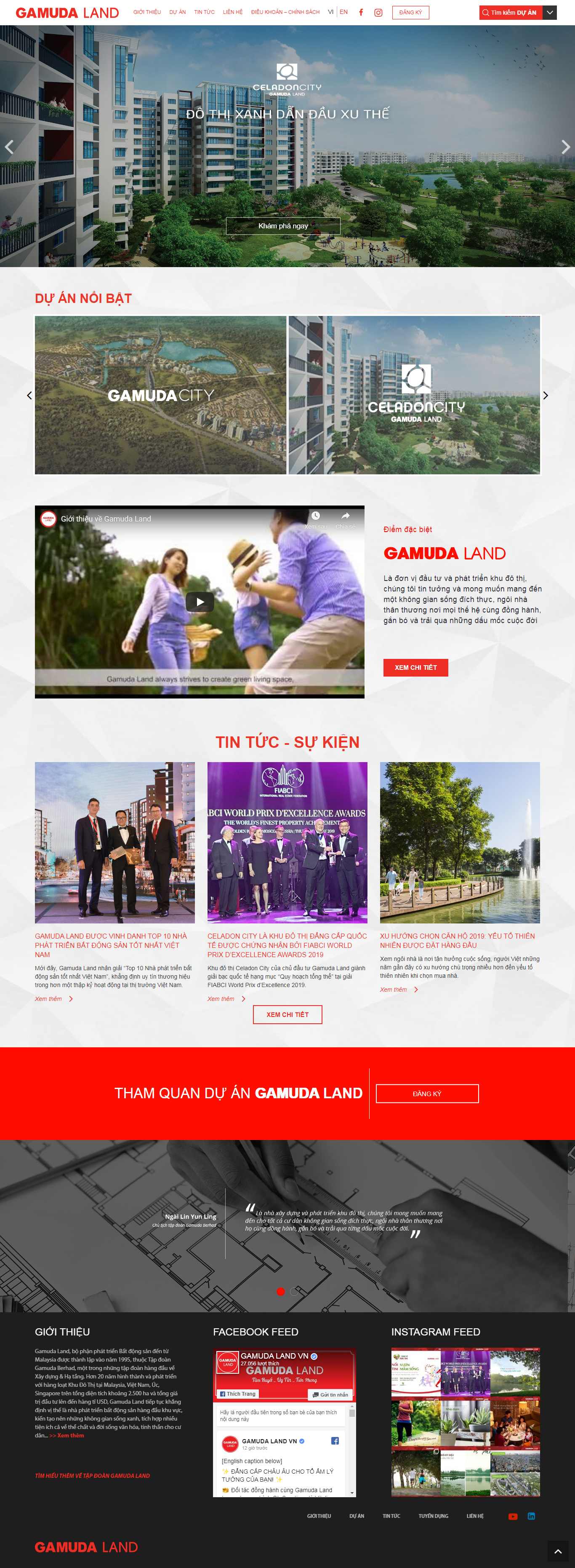 Thiết kế Website dự án bất động sản - gamudaland.com.vn
