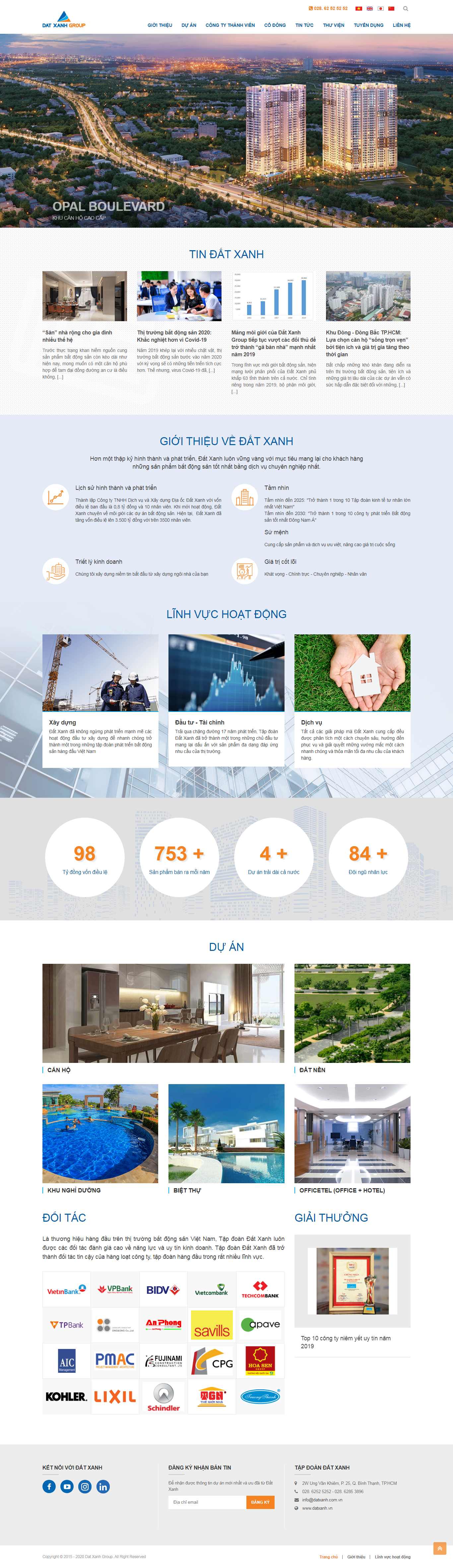 Thiết kế Website dự án bất động sản - www.datxanh.vn
