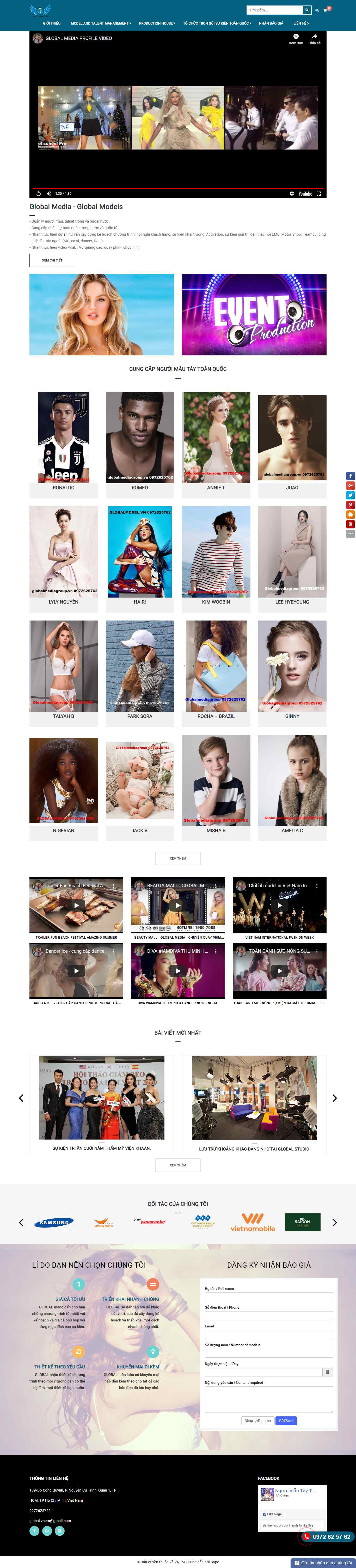 Thiết kế Website công ty người mẫu model - nguoimautay.com