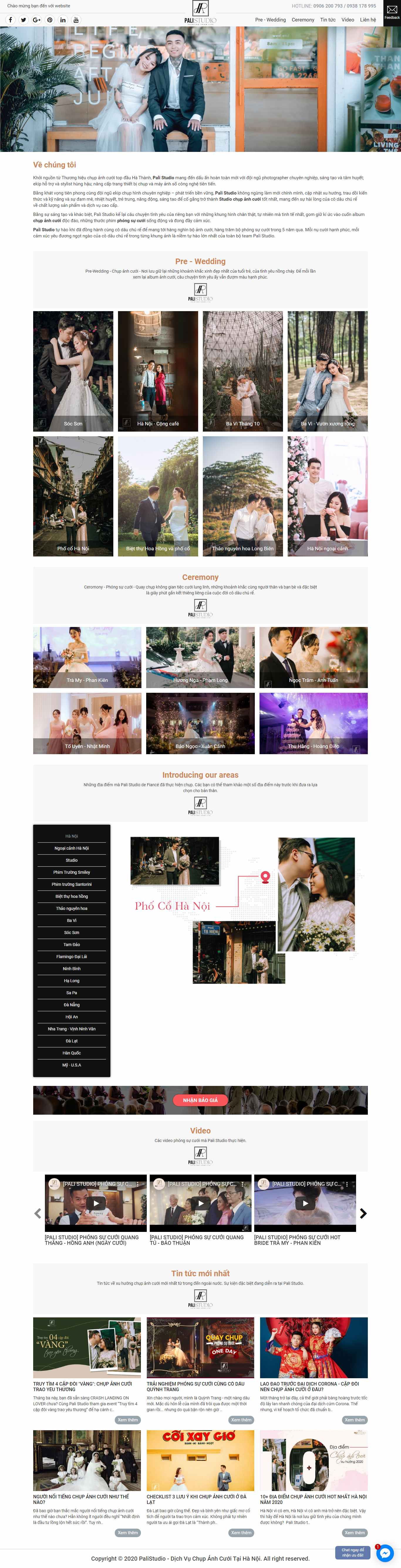 Thiết kế Website studio chụp ảnh cưới - www.palistudio.com