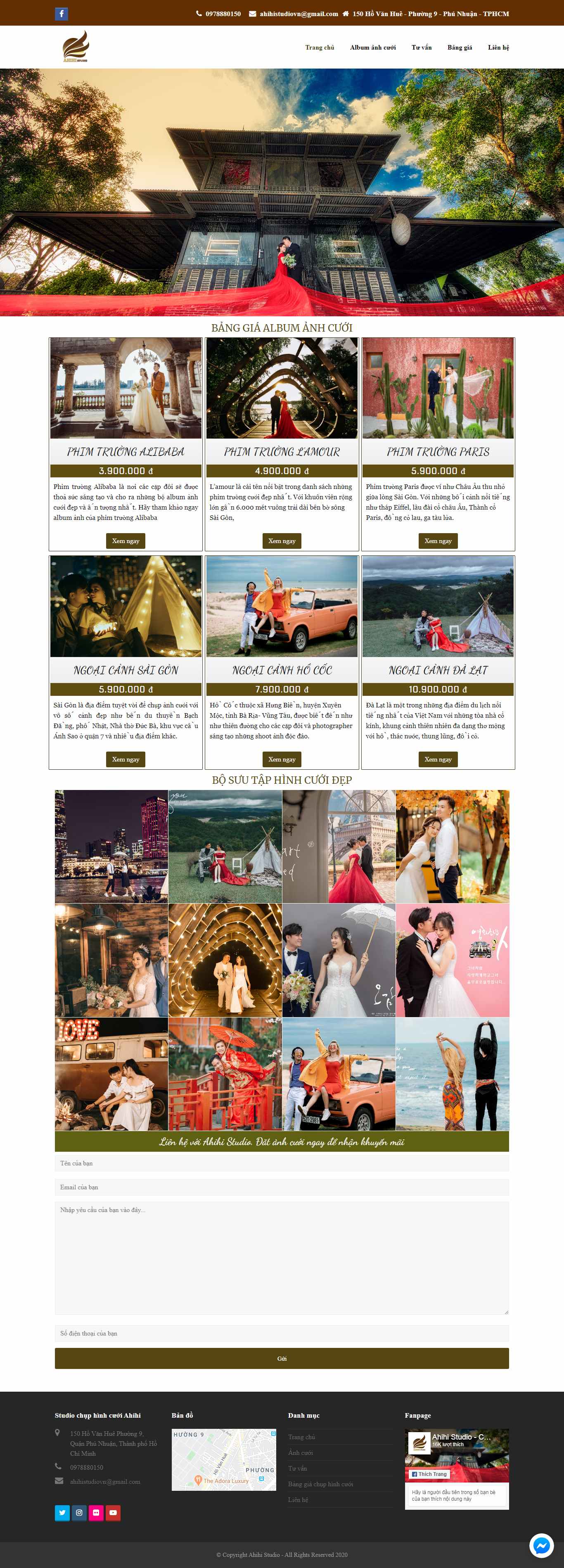 Thiết kế Website studio chụp ảnh cưới - ahihistudio.vn