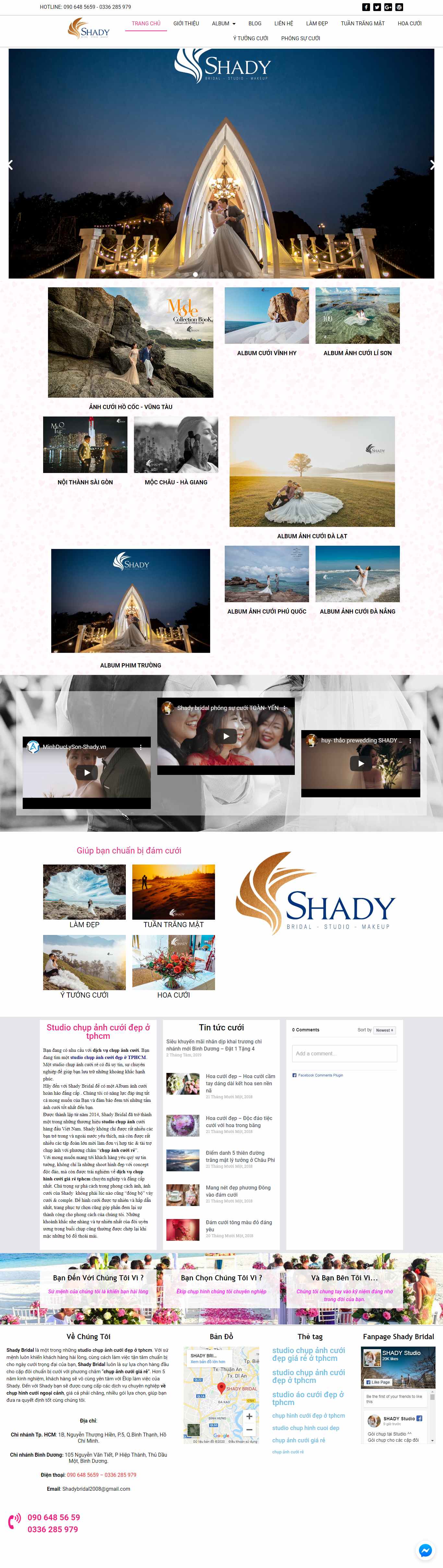 Thiết kế Website studio chụp ảnh cưới - shady.vn