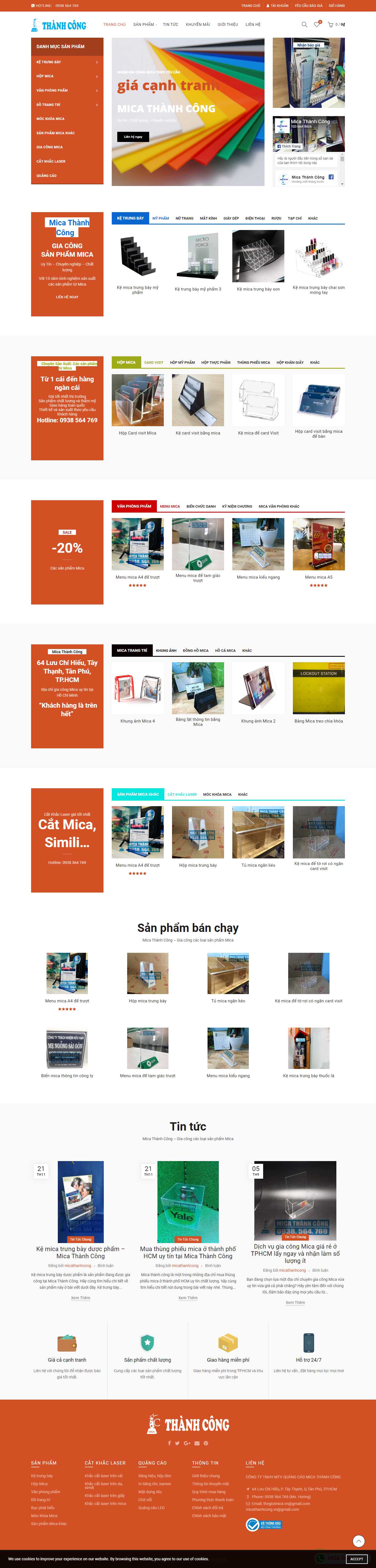 Thiết kế Website sản phẩm nhựa MICA - micathanhcong.vn
