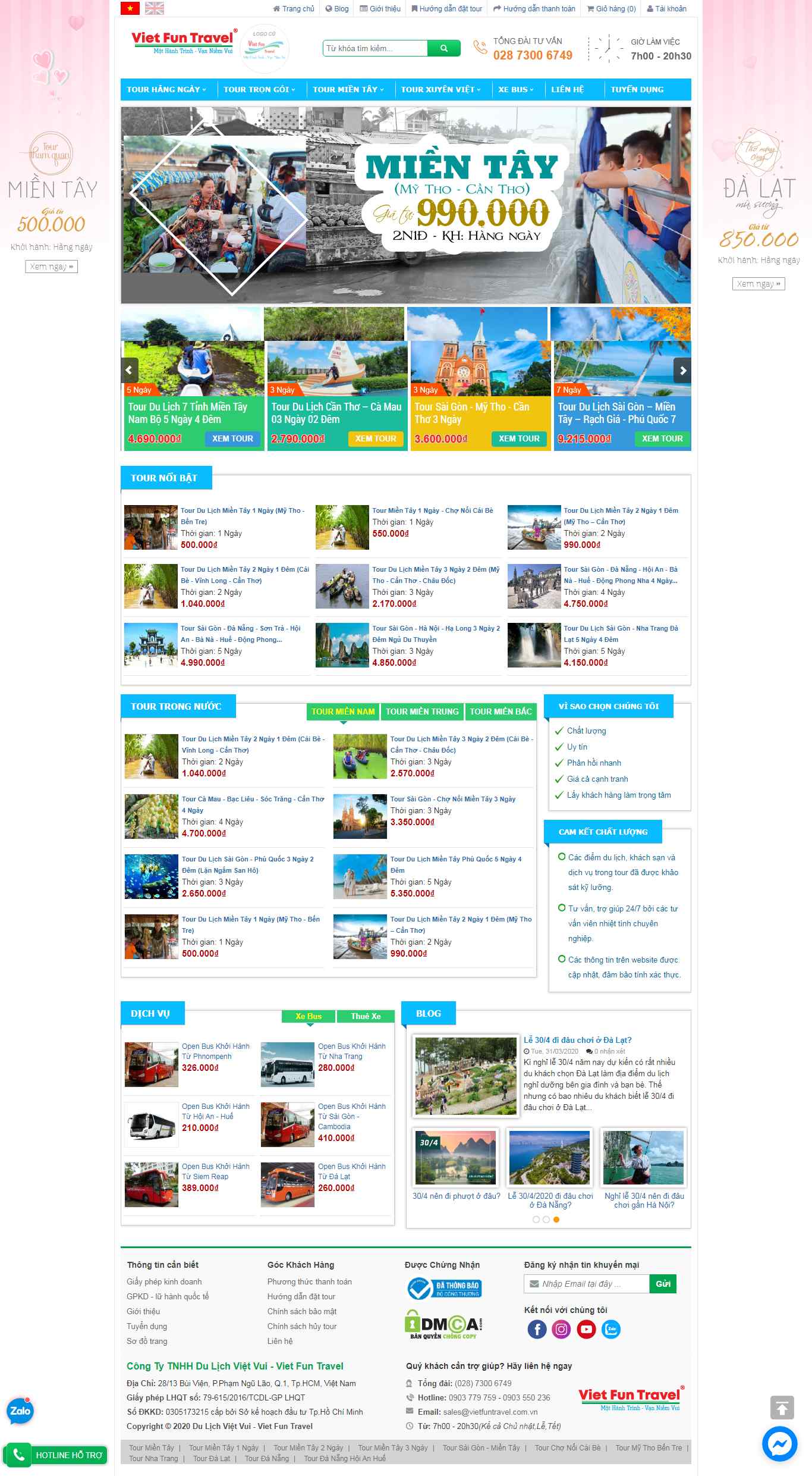 Thiết kế Website tour du lịch - www.vietfuntravel.com.vn