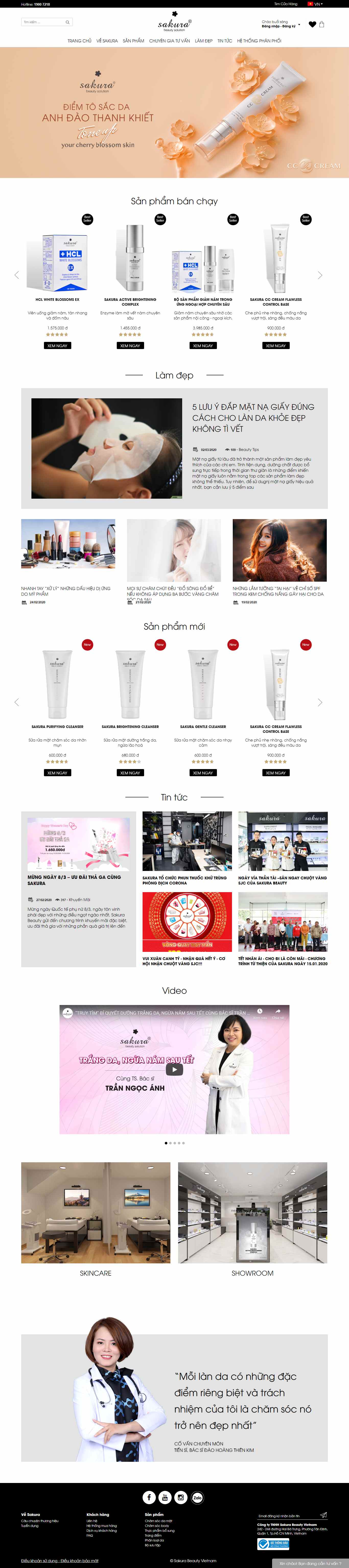 Thiết kế Website dược mỹ phẩm - sakurabeauty.vn
