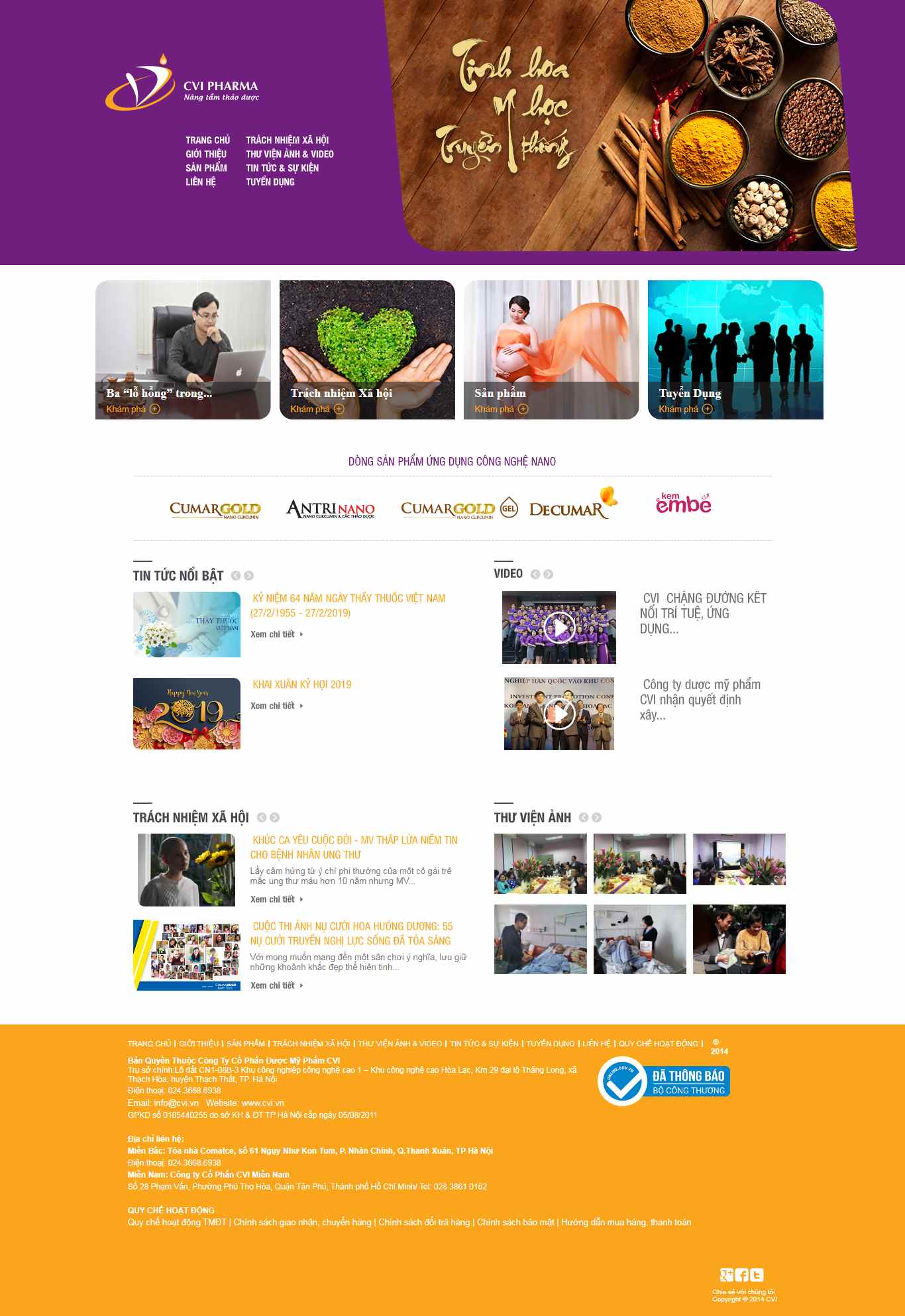 Thiết kế Website dược mỹ phẩm - cvi.vn