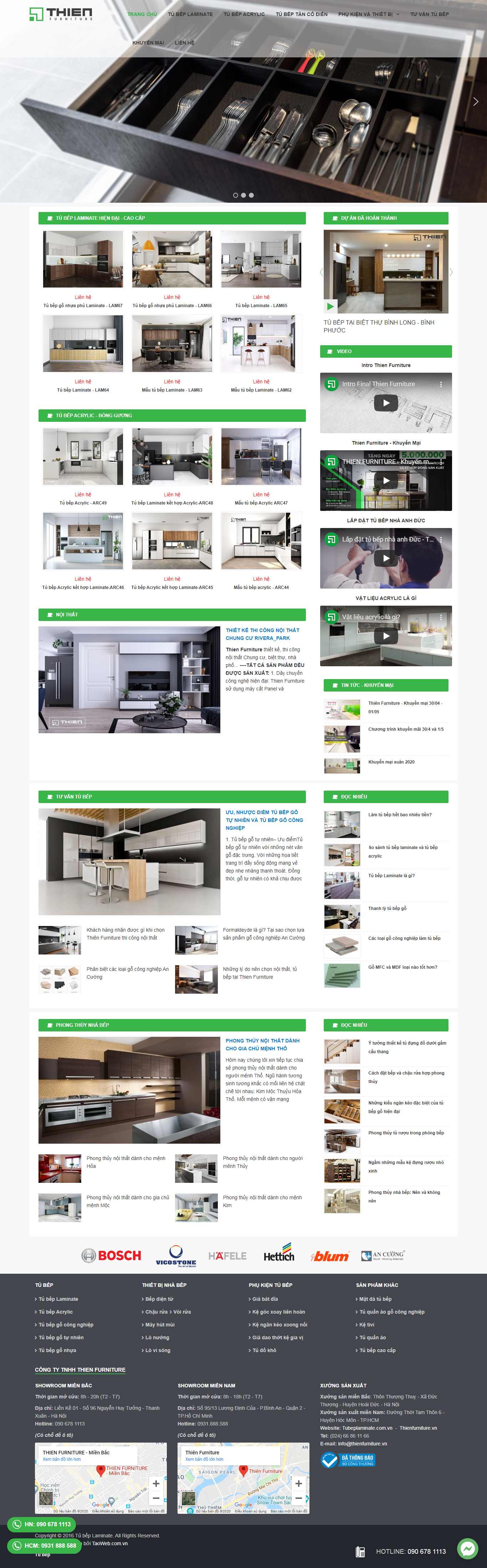 Thiết kế Website tủ bếp - tubeplaminate.com.vn