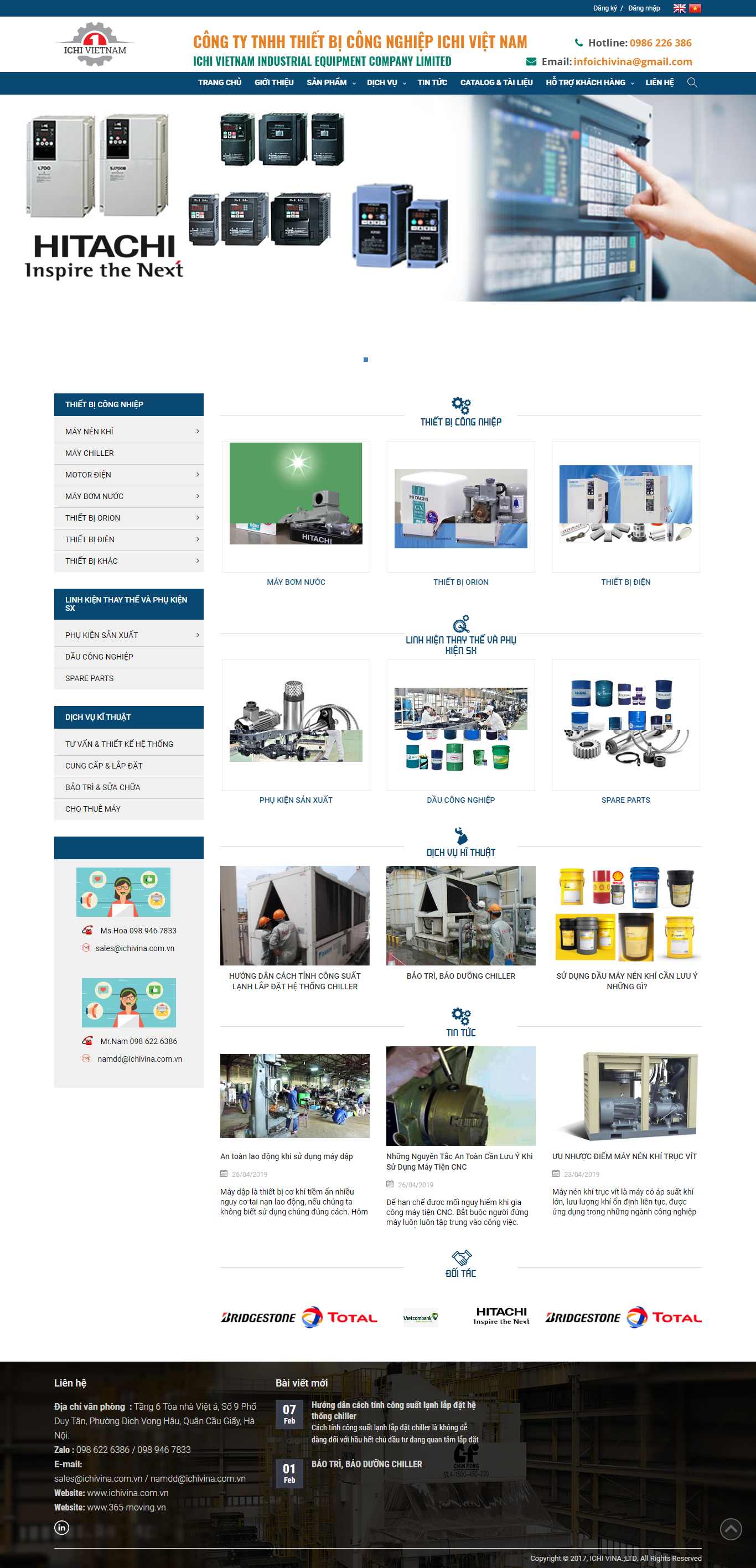 Thiết kế Website thiết bị công nghiệp - ichivina.com.vn