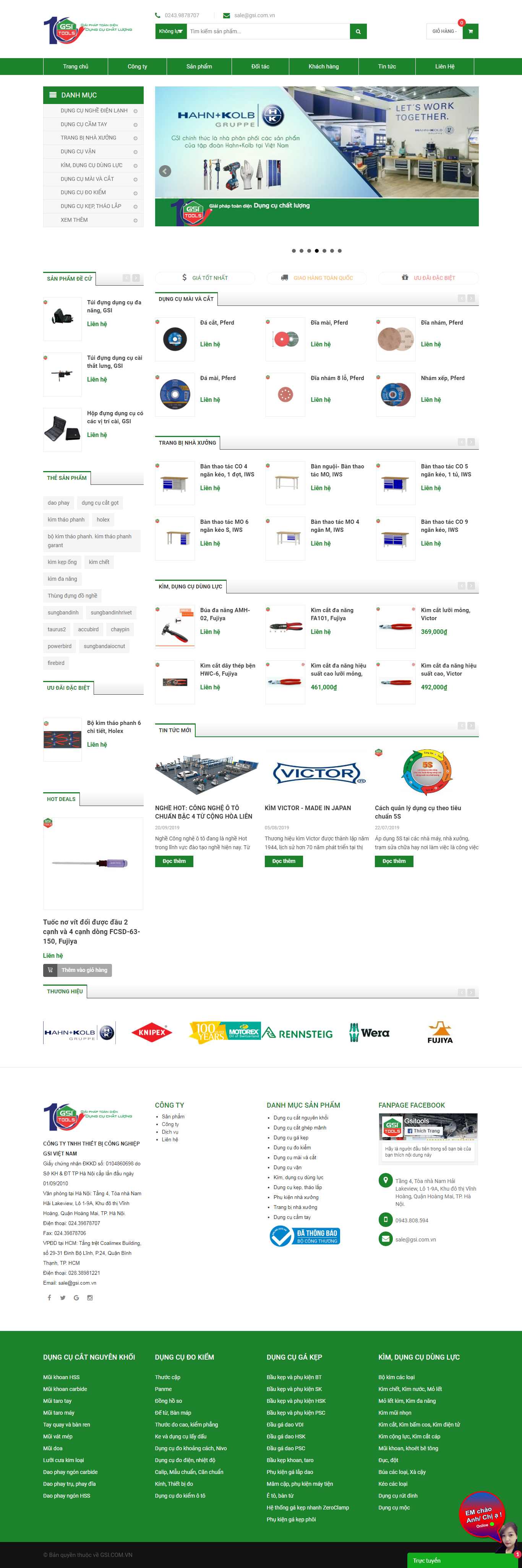 Thiết kế Website thiết bị công nghiệp - gsi.com.vn