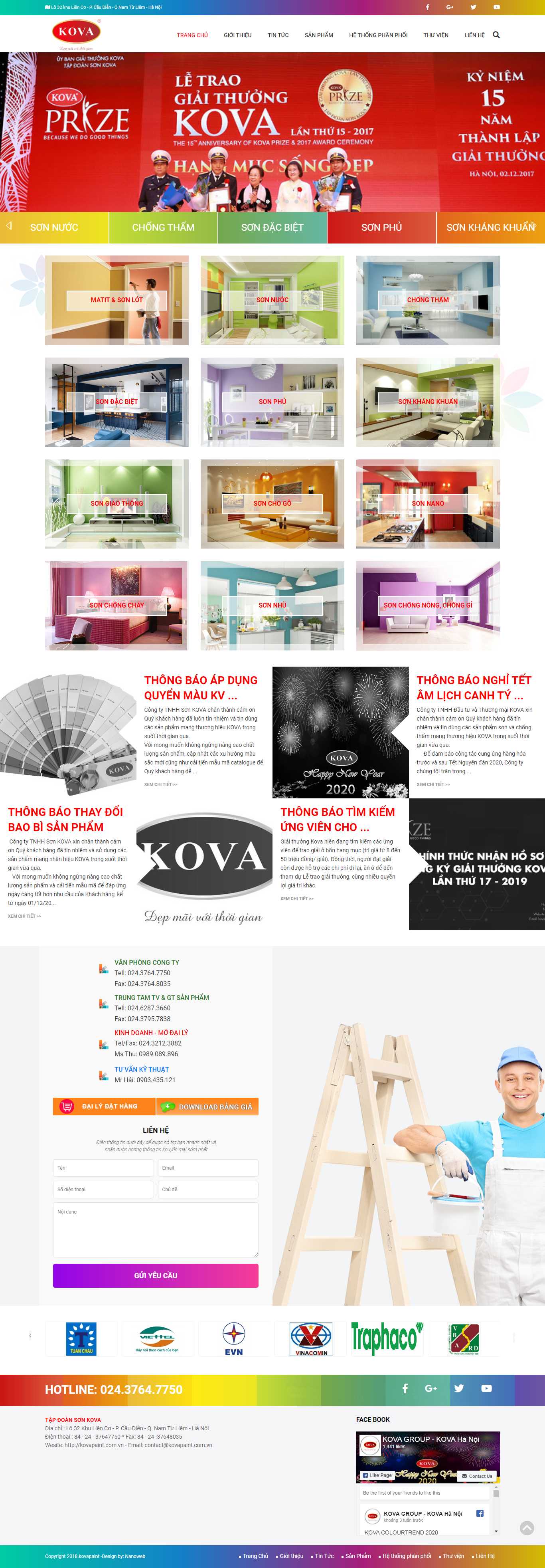 Thiết kế Website tập đoàn sơn - kovapaint.com.vn