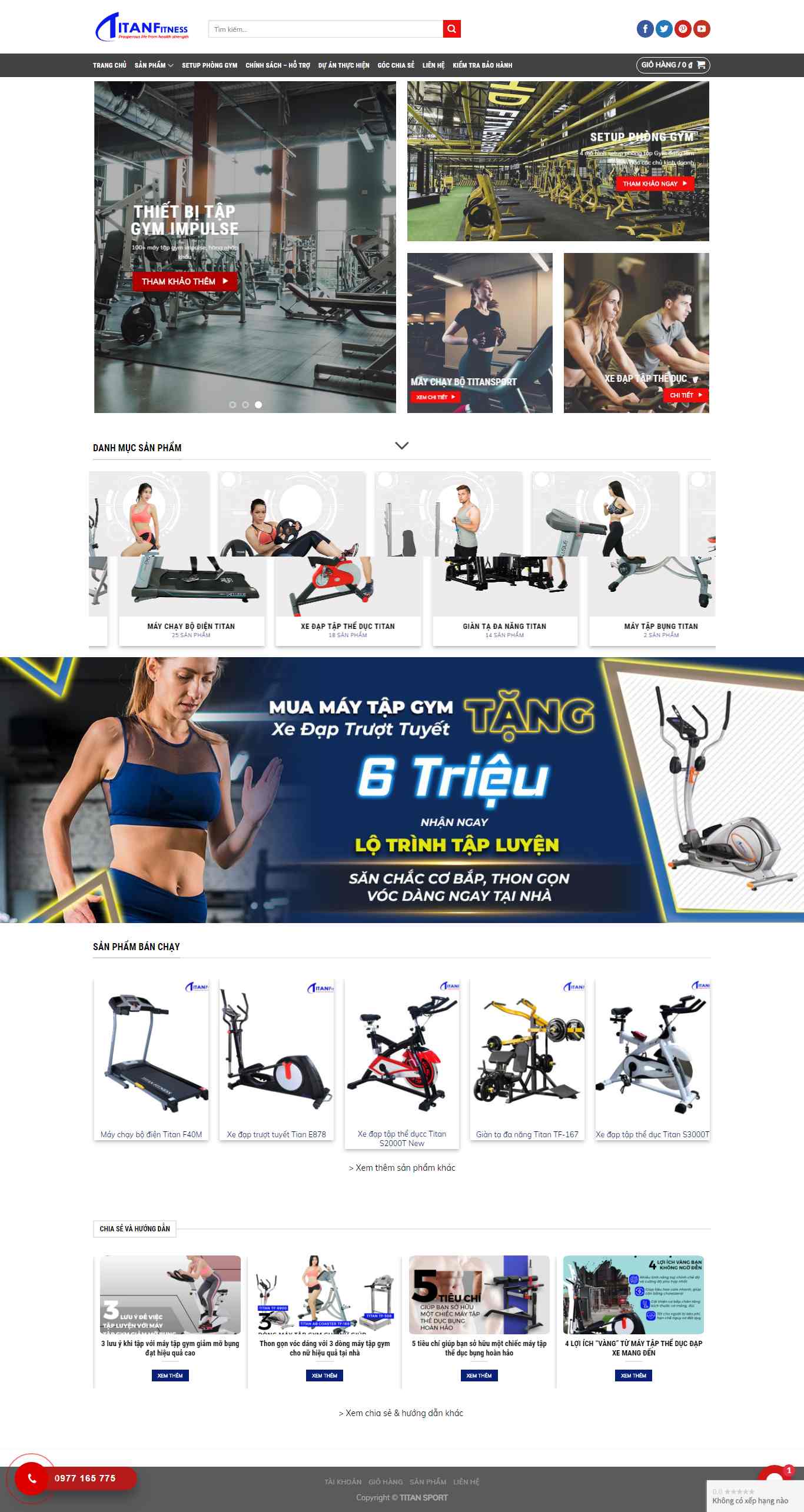 Thiết kế Website thiết bị gym - titansport.com.vn